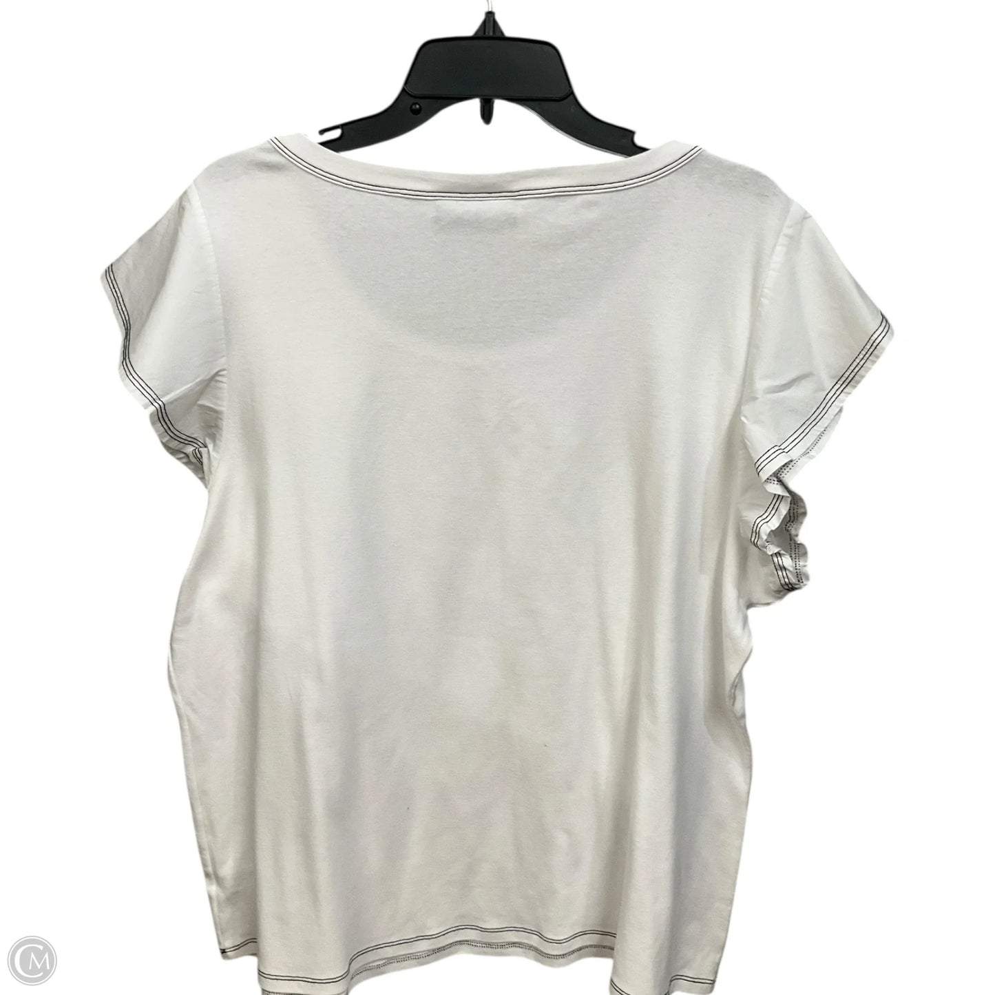 Top Short Sleeve By Lane Bryant In White, Size: 2x