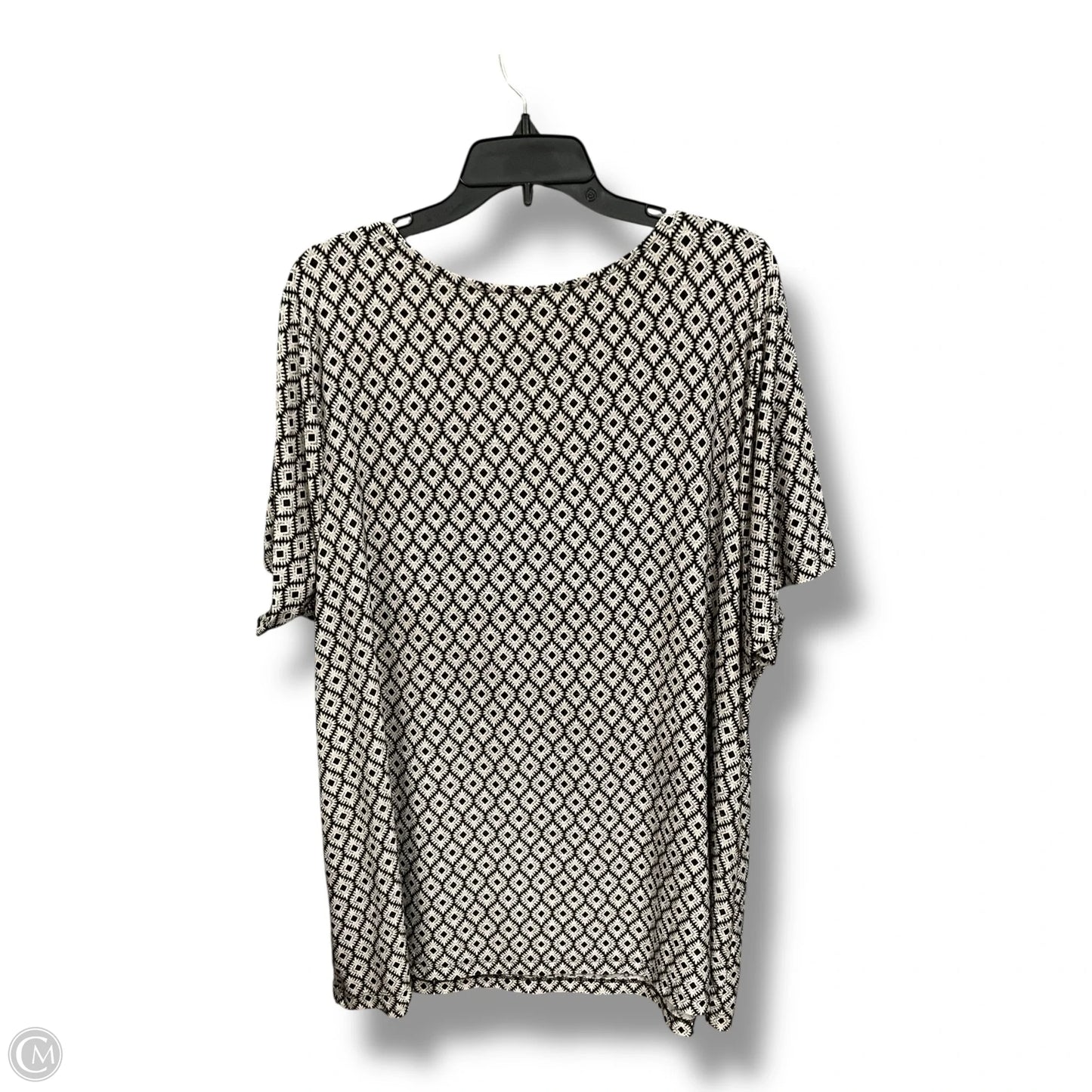 Top Short Sleeve By Croft And Barrow In Blue & Tan, Size: 2x