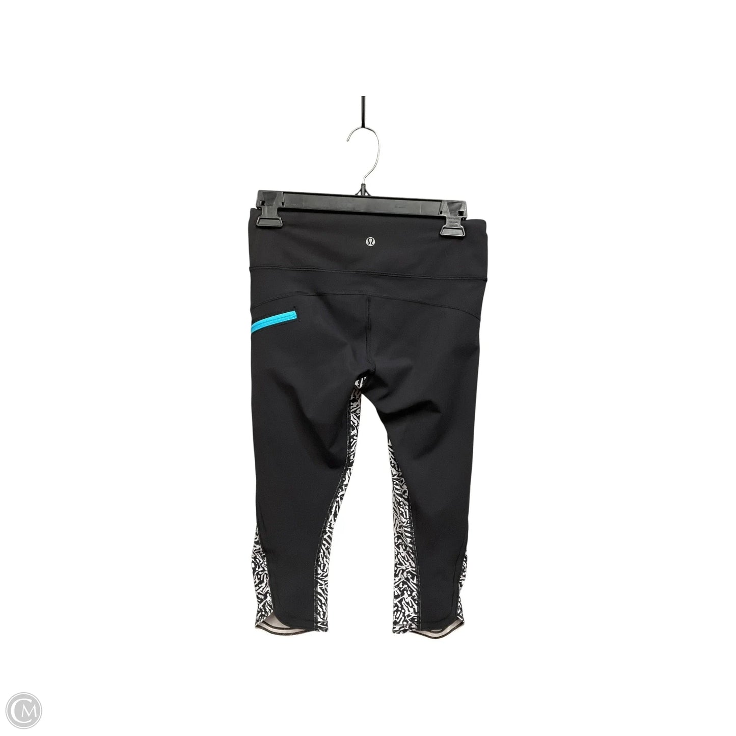 Athletic Capris By Lululemon In Black & White, Size: S