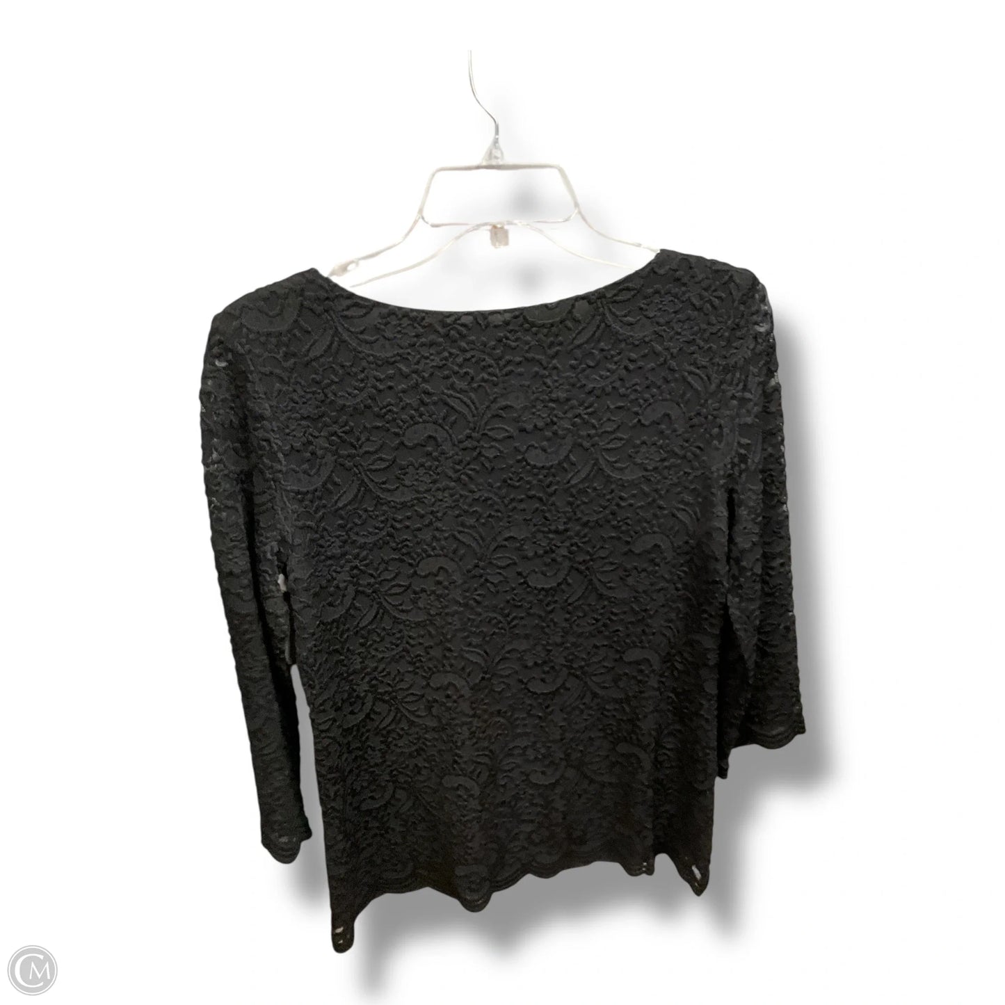 Top Long Sleeve By Charter Club In Black, Size: S