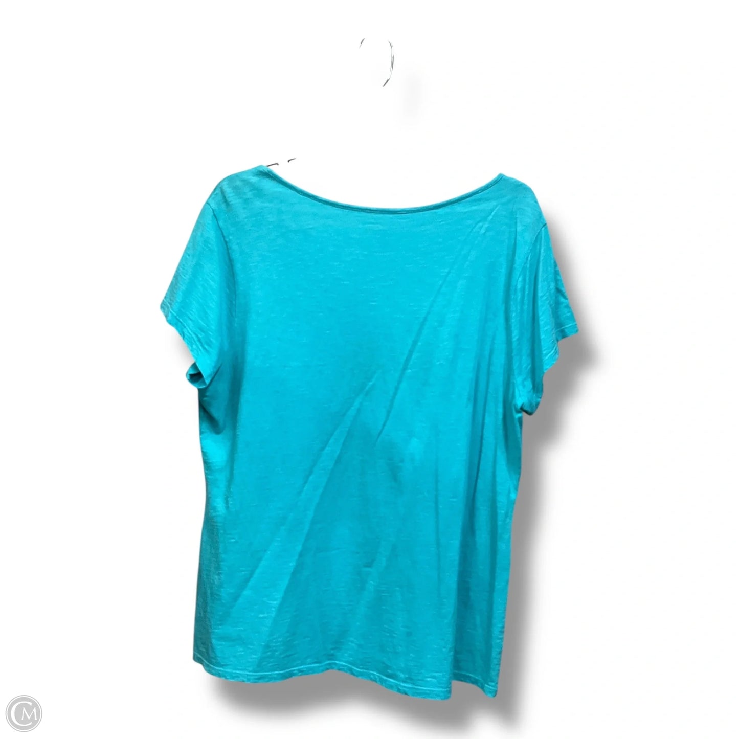 Top Short Sleeve By Coldwater Creek In Aqua, Size: Xl