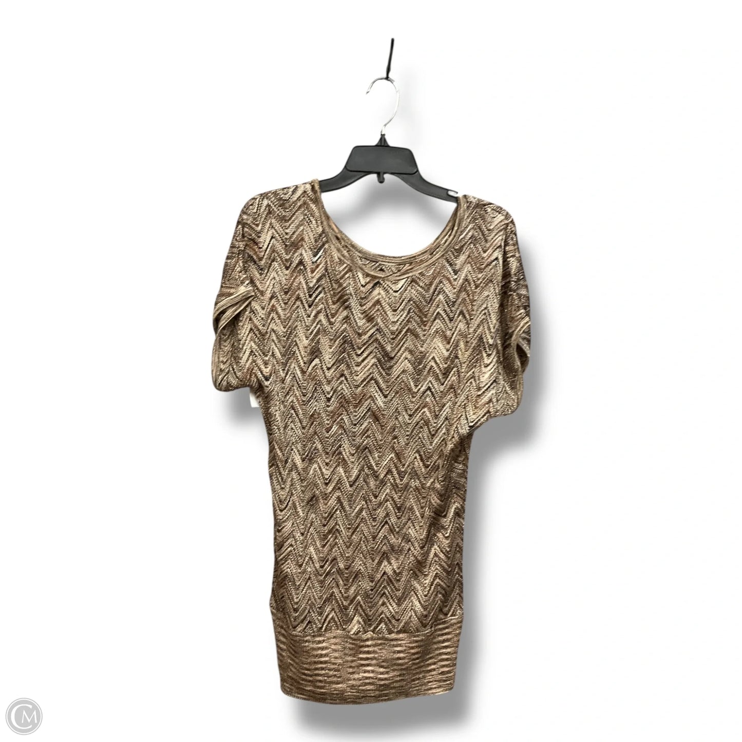 Top Short Sleeve By Inc In Brown, Size: Xl
