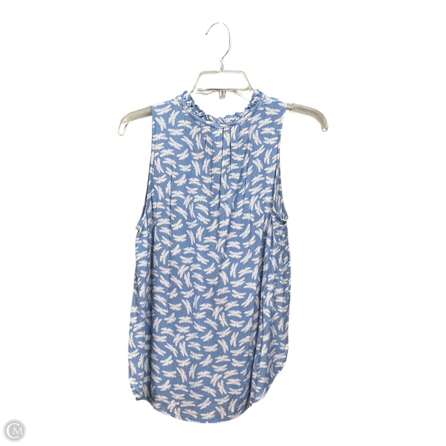 Top Sleeveless By Loft In Blue & White, Size: M