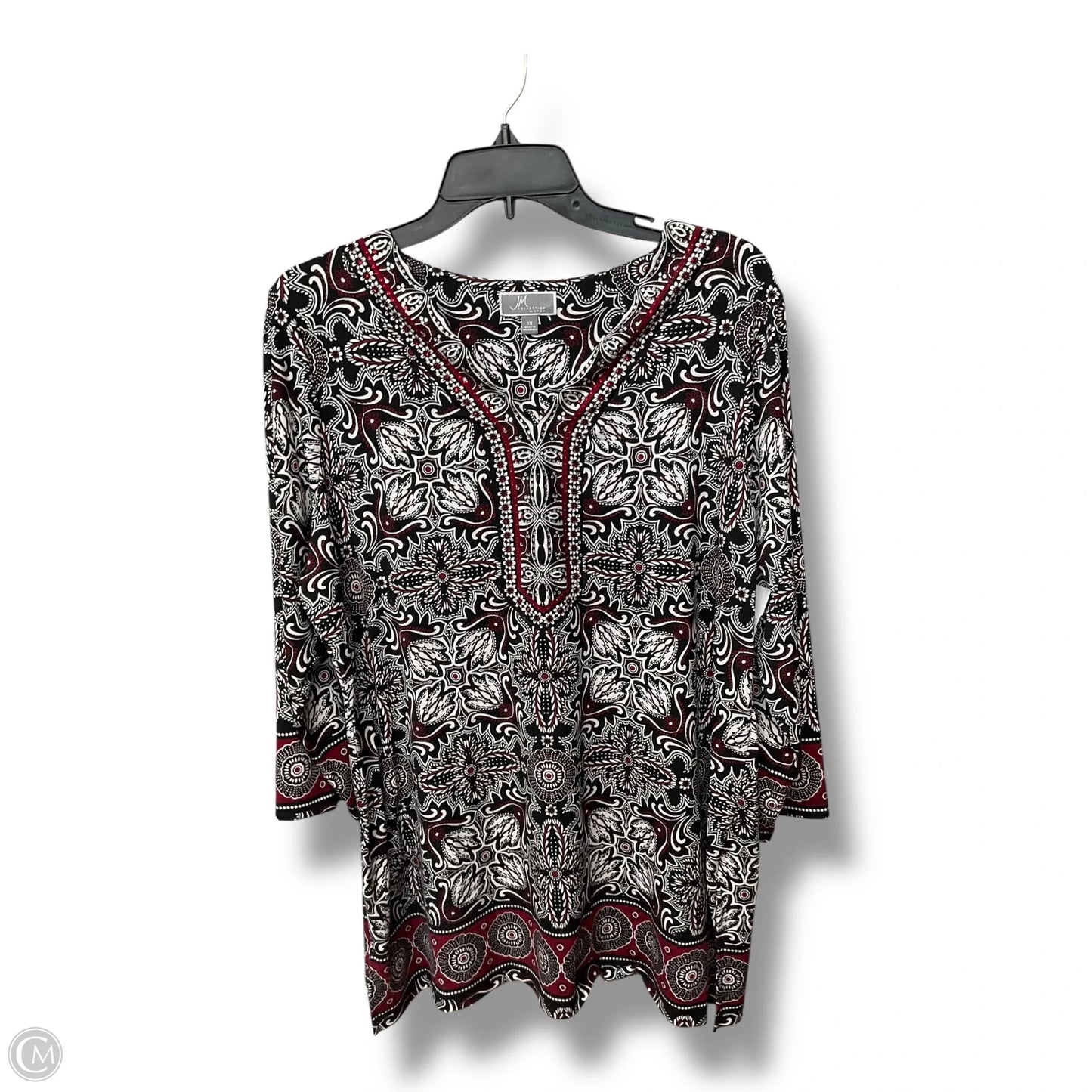 Tunic Long Sleeve By Jm Collections In Multi-colored, Size: 1x