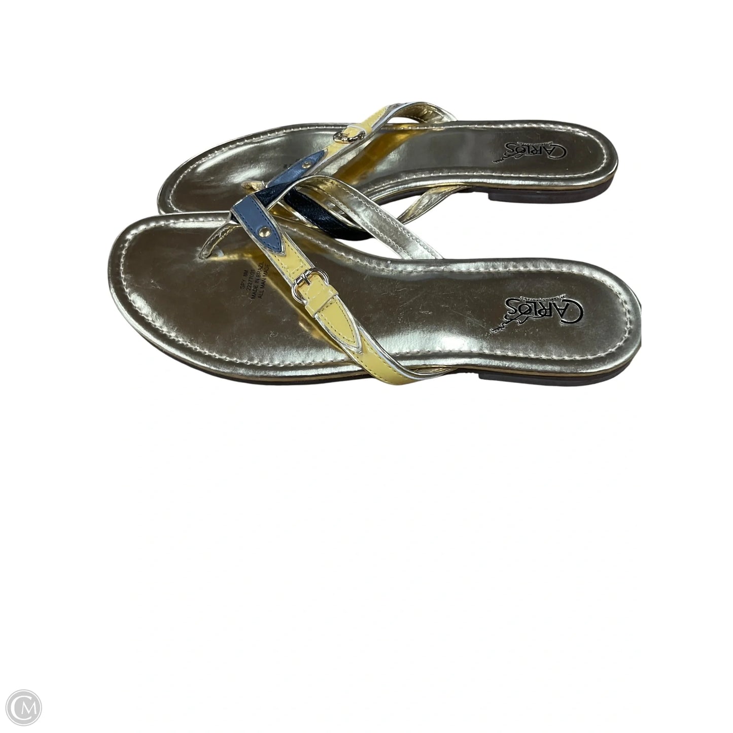 Sandals Flats By Carlos By Carlos Santana In Gold, Size: 8