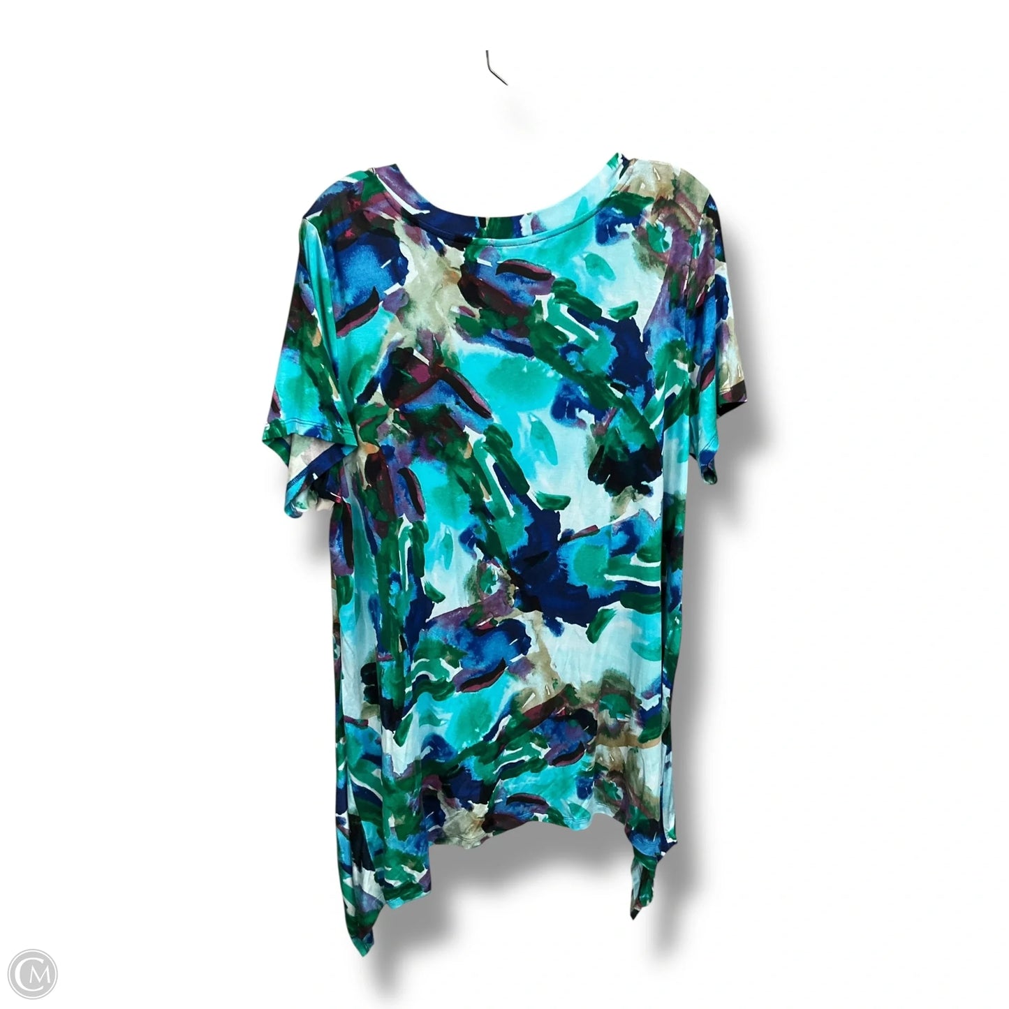 Top Short Sleeve By Logo In Blue, Size: 1x