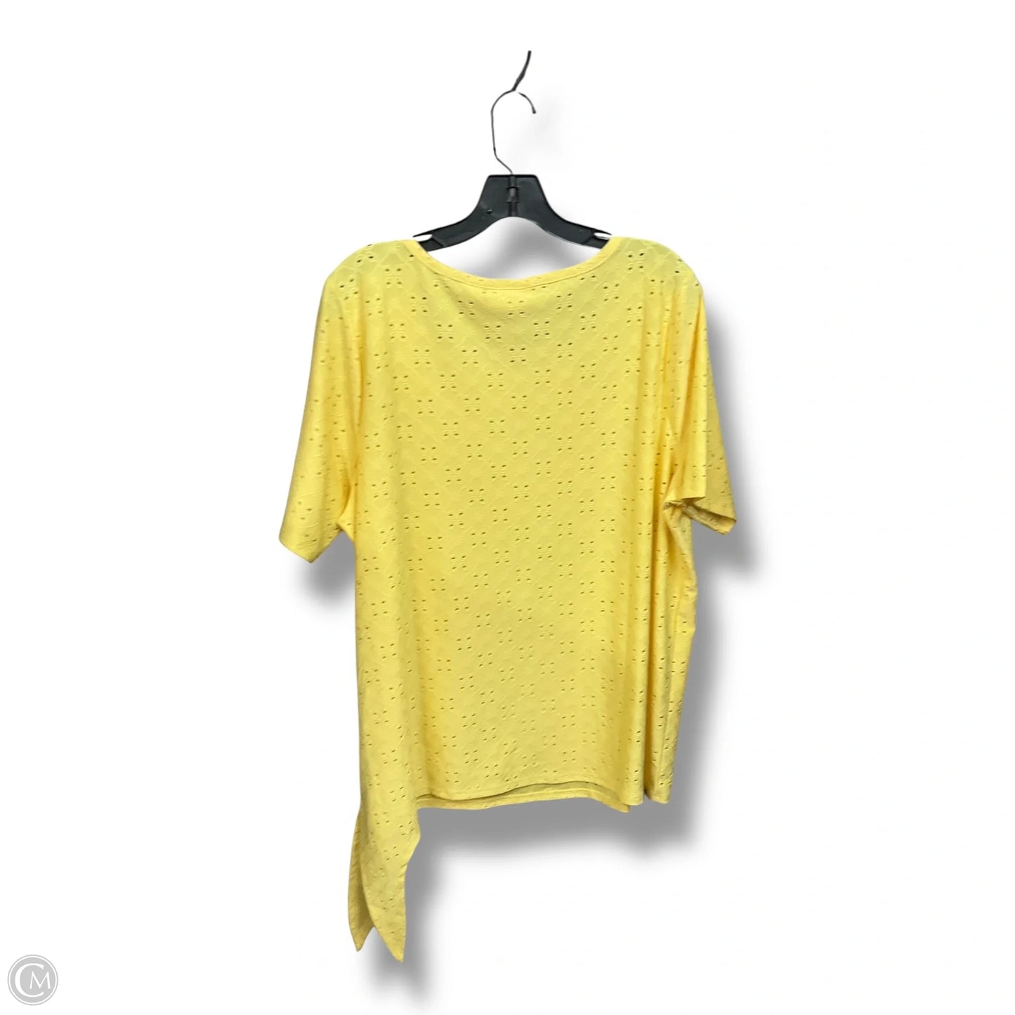 Top Short Sleeve By Belle By Kim Gravel In Yellow, Size: Xl