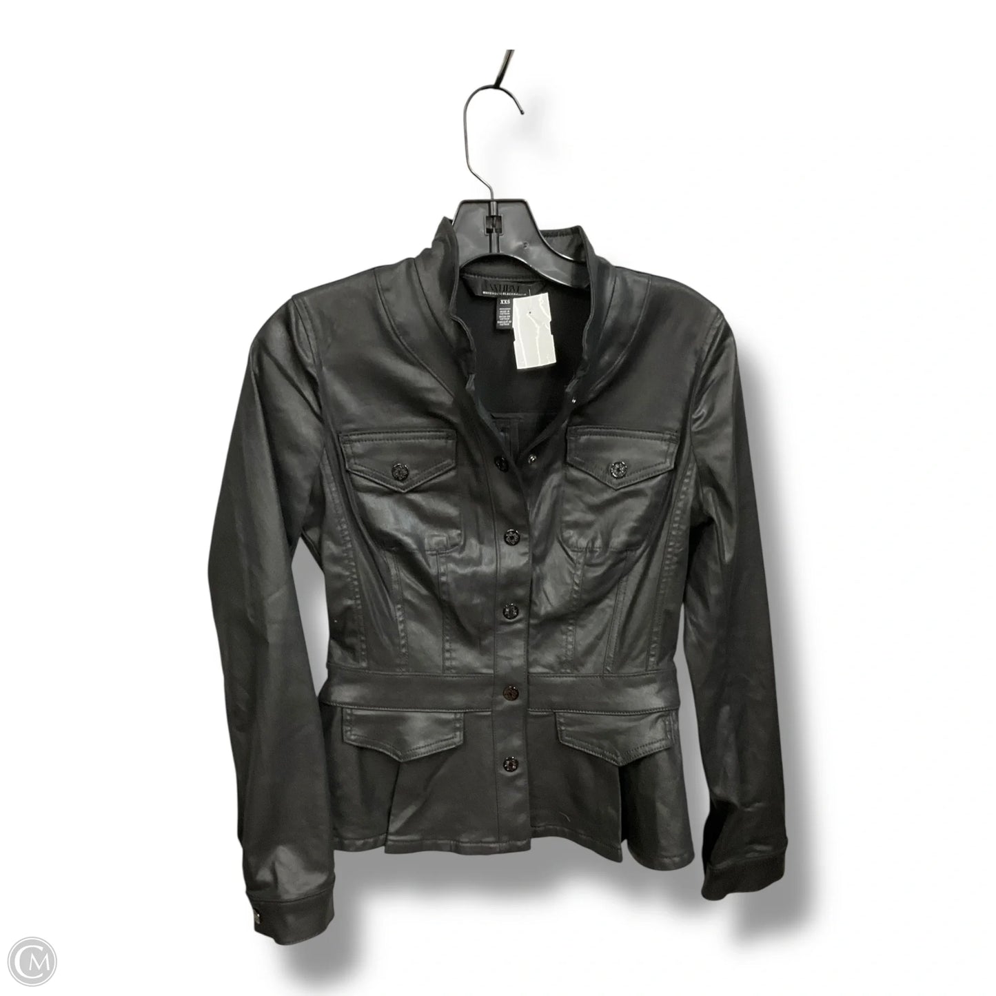 Coat Leather By Valerie Stevens In Black, Size: S