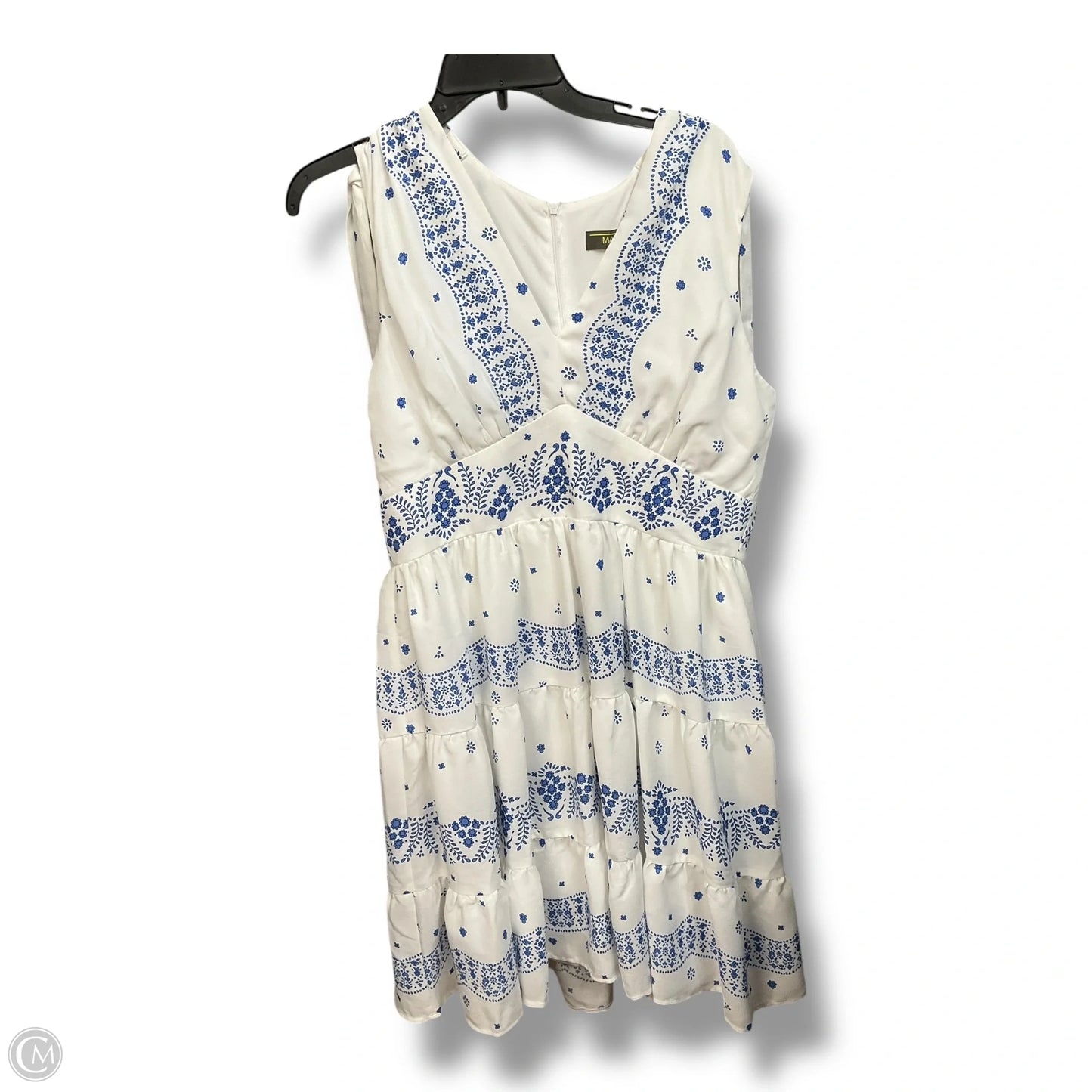 Dress Casual Midi By Clothes Mentor In Blue & White, Size: Xl