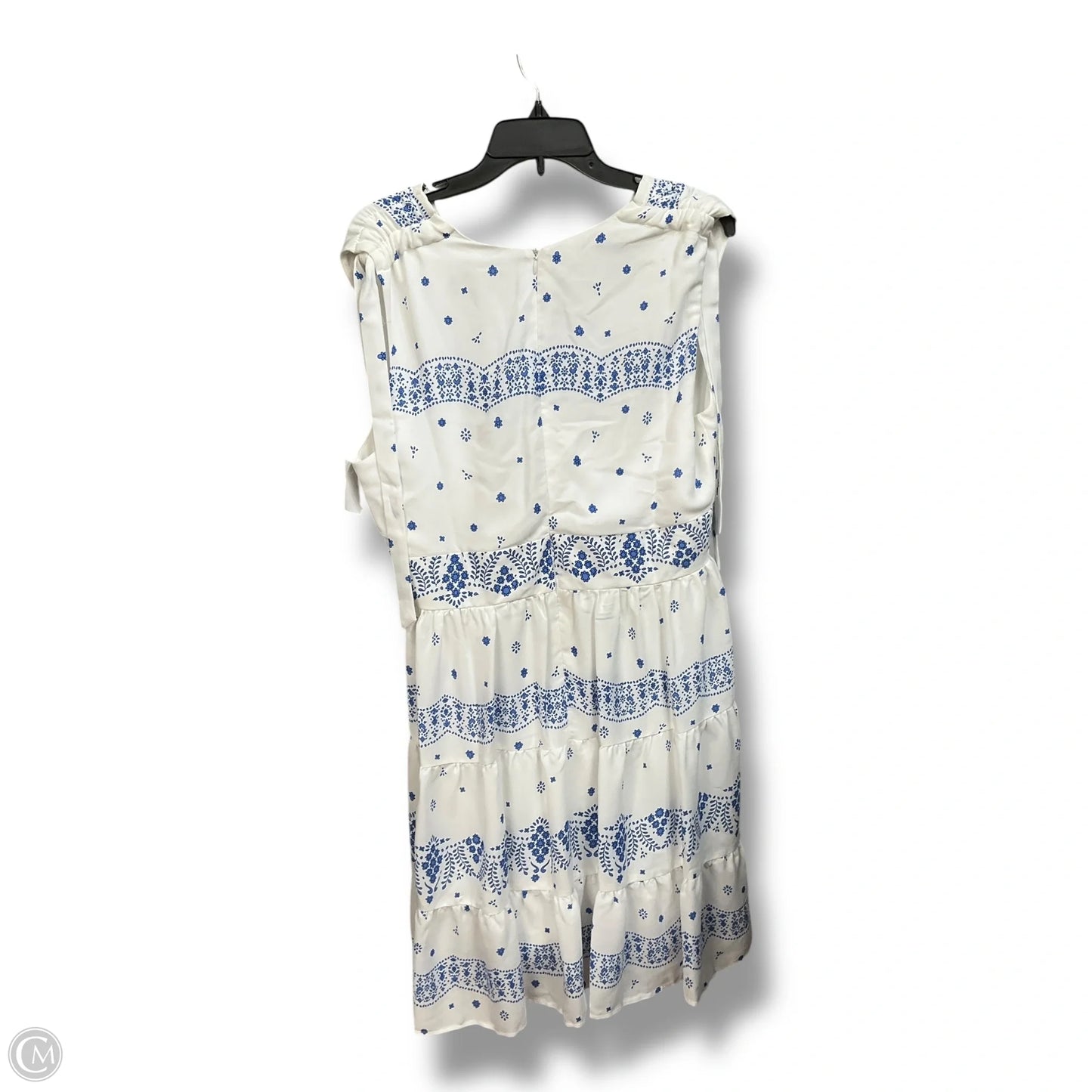 Dress Casual Midi By Clothes Mentor In Blue & White, Size: Xl