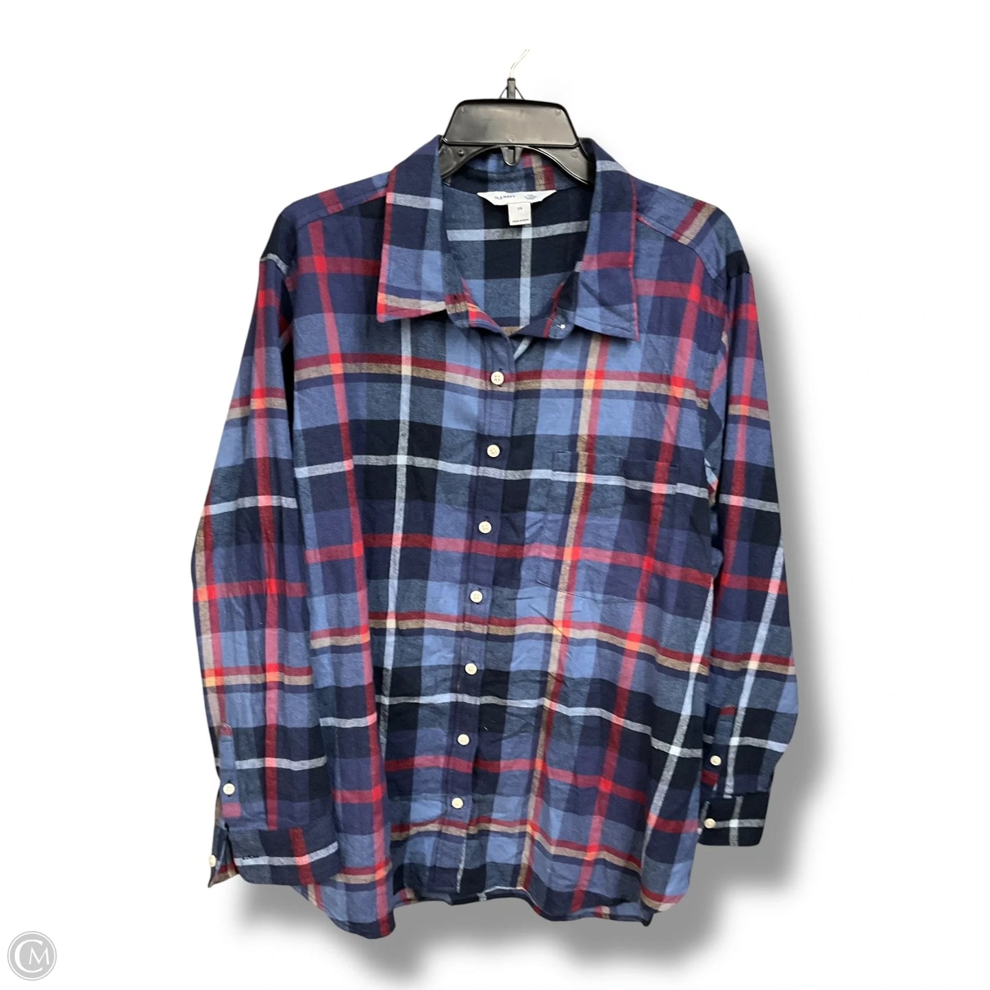 Blouse Long Sleeve By Old Navy In Blue, Size: 3x