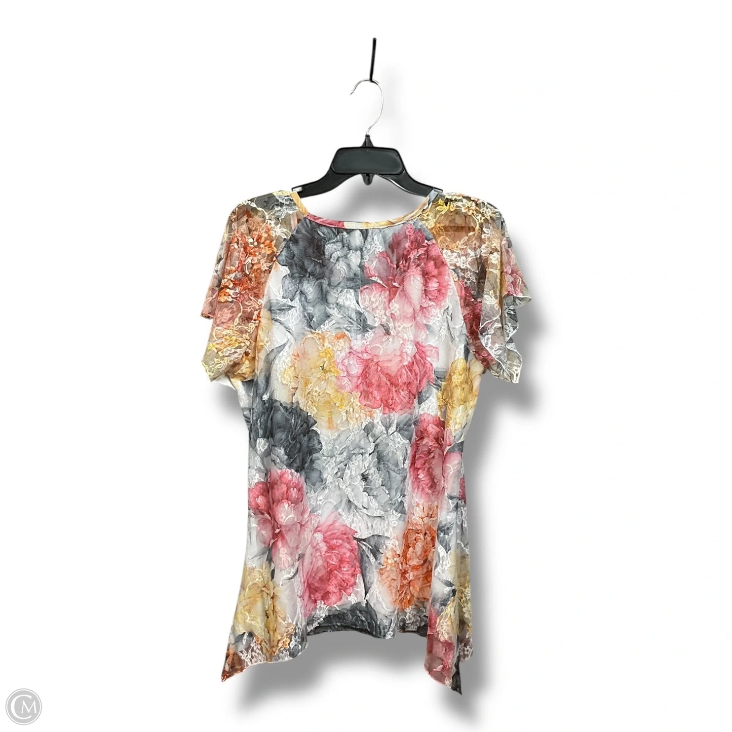 Top Short Sleeve By Clothes Mentor In Floral Print, Size: L