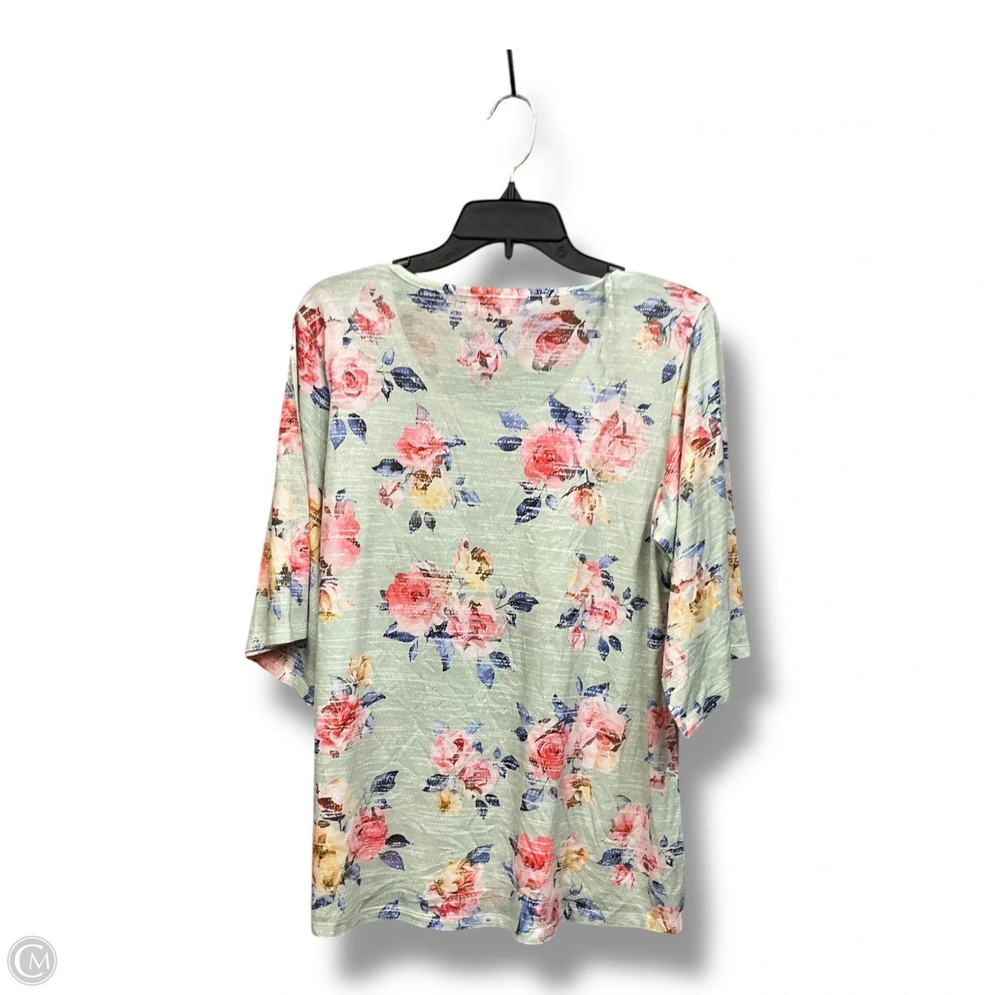 Top Short Sleeve By Clothes Mentor In Floral Print, Size: M