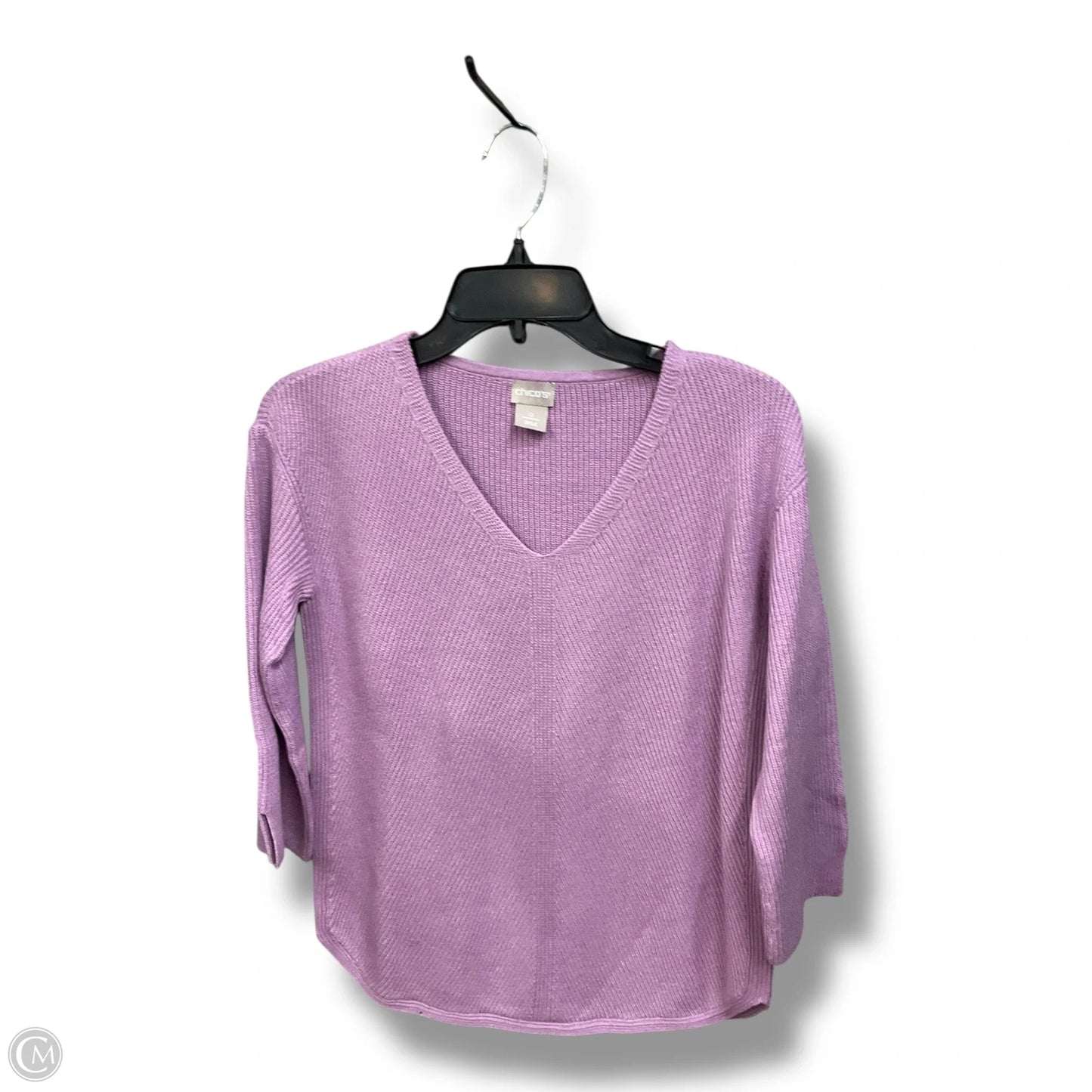 Top 3/4 Sleeve By Chicos In Purple, Size: S