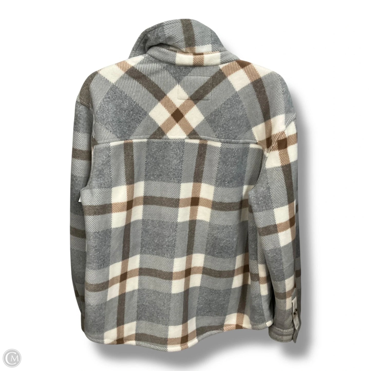 Jacket Shirt By Sage In Grey, Size: M