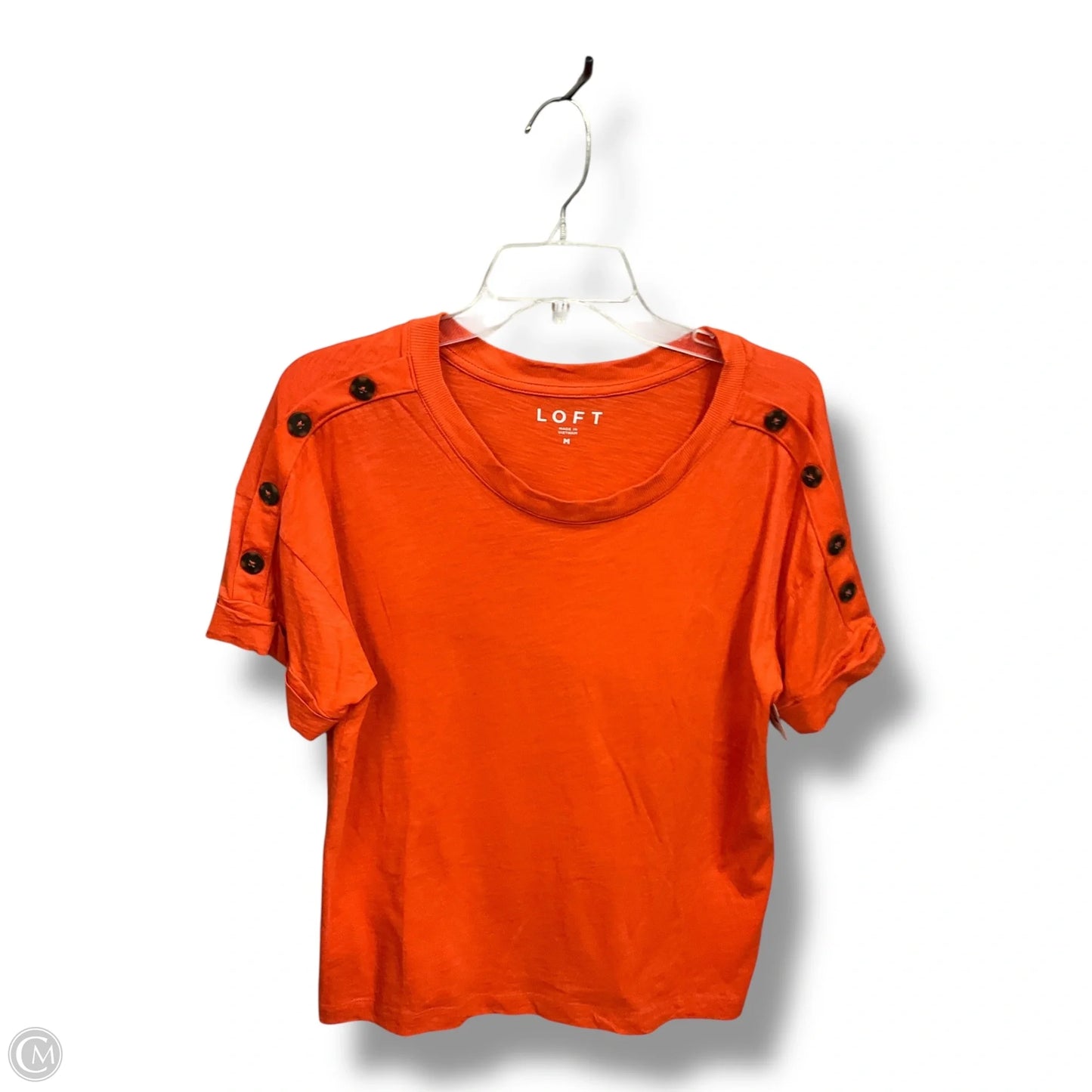 Top Short Sleeve By Loft In Orange, Size: M