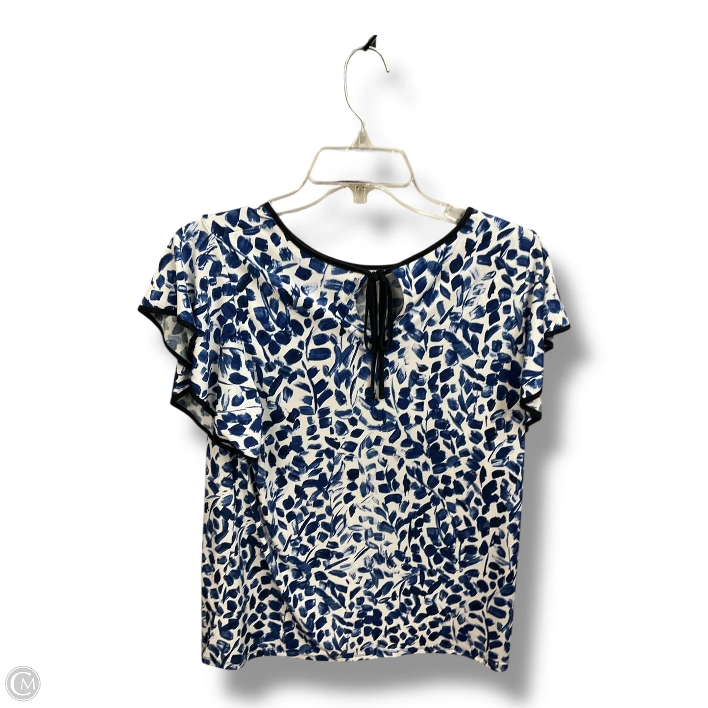 Top Short Sleeve By Limited In Blue & White, Size: M