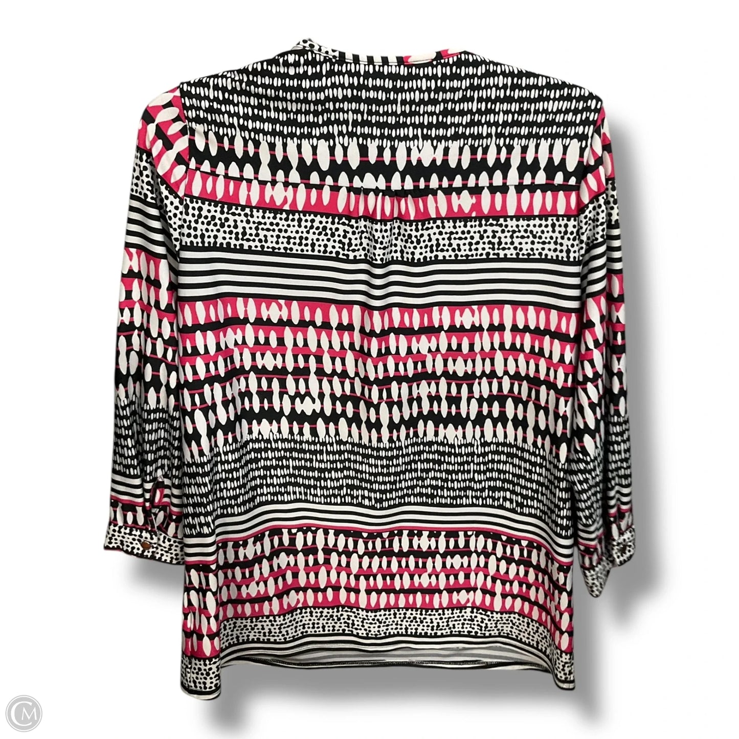 Top 3/4 Sleeve By Ny Collection In Black & Pink, Size: L