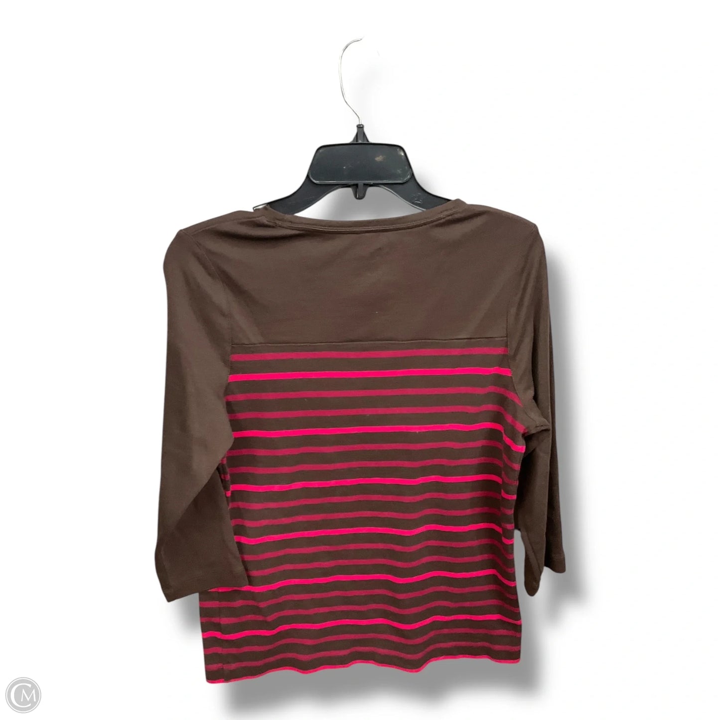 Top 3/4 Sleeve By Kim Rogers In Brown, Size: L