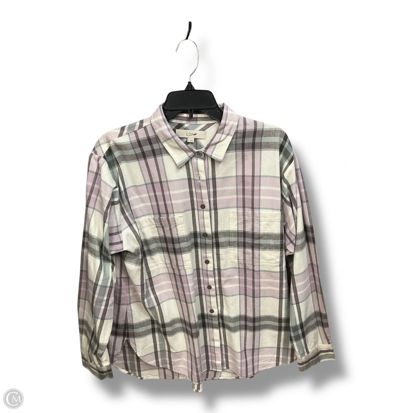Top Long Sleeve By Loft In Striped Pattern, Size: L