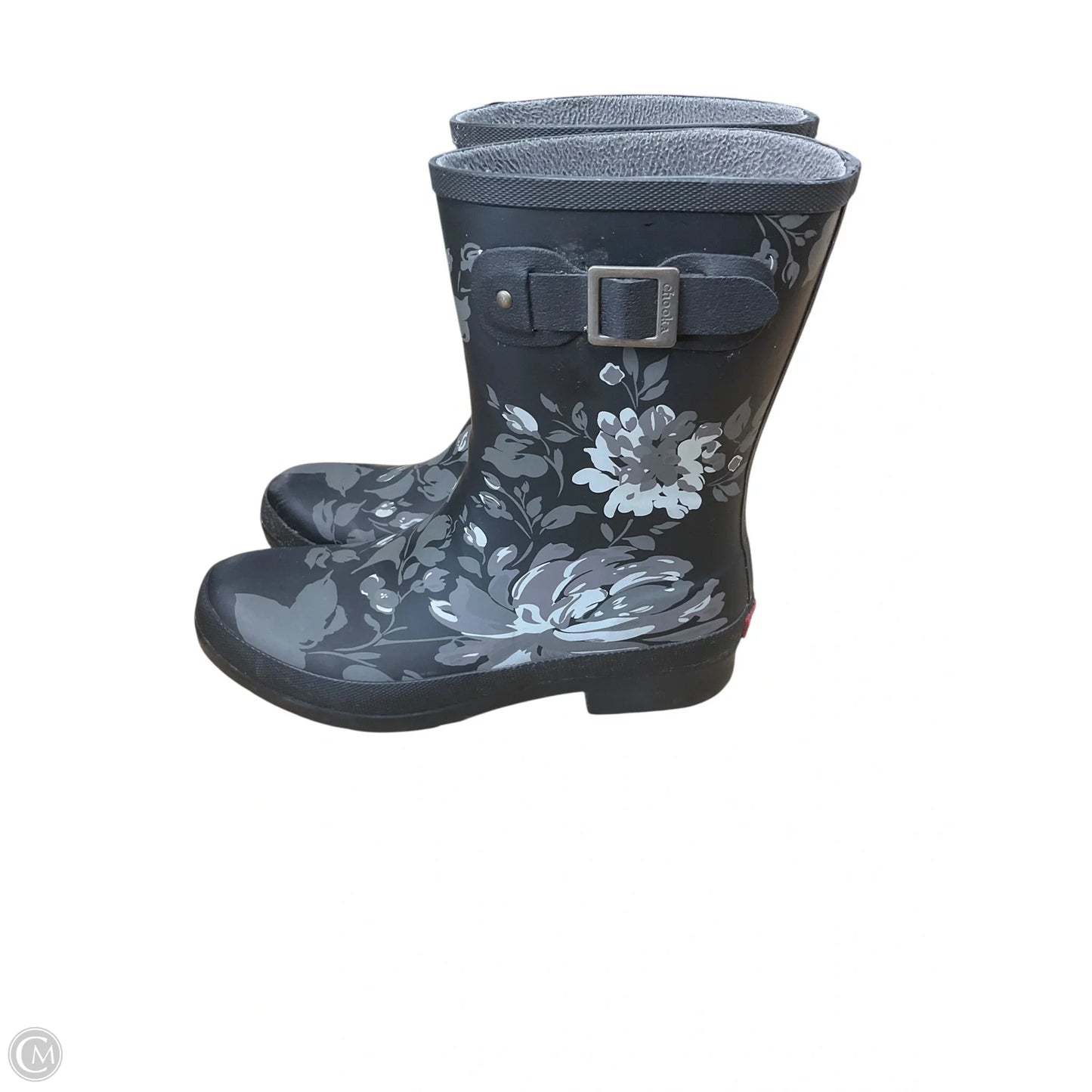 Boots Rain By Clothes Mentor In Floral Print, Size: 9