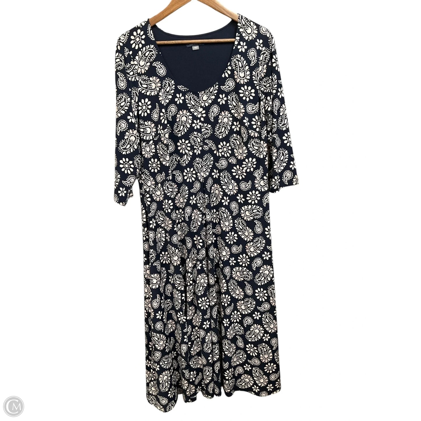 Dress Casual Midi By Connected Apparel In Black, Size: Xl
