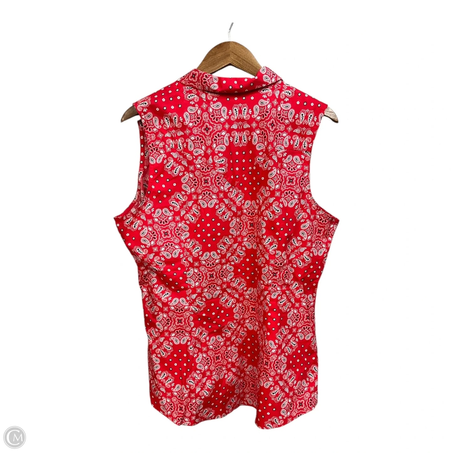 Blouse Sleeveless By Wrangler In Red, Size: Xl