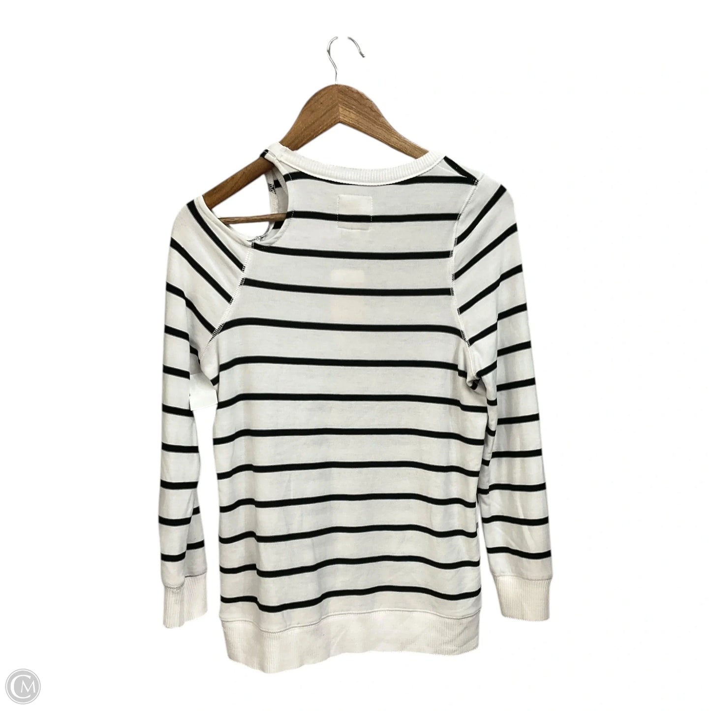 Top Long Sleeve By Evereve In Black & White, Size: S