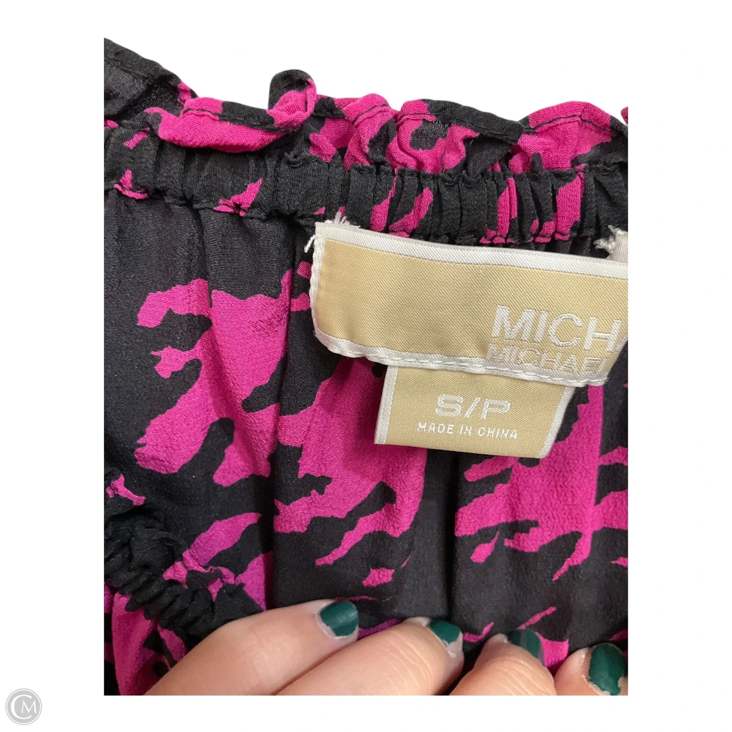 Blouse Sleeveless By Michael By Michael Kors In Black & Pink, Size: S