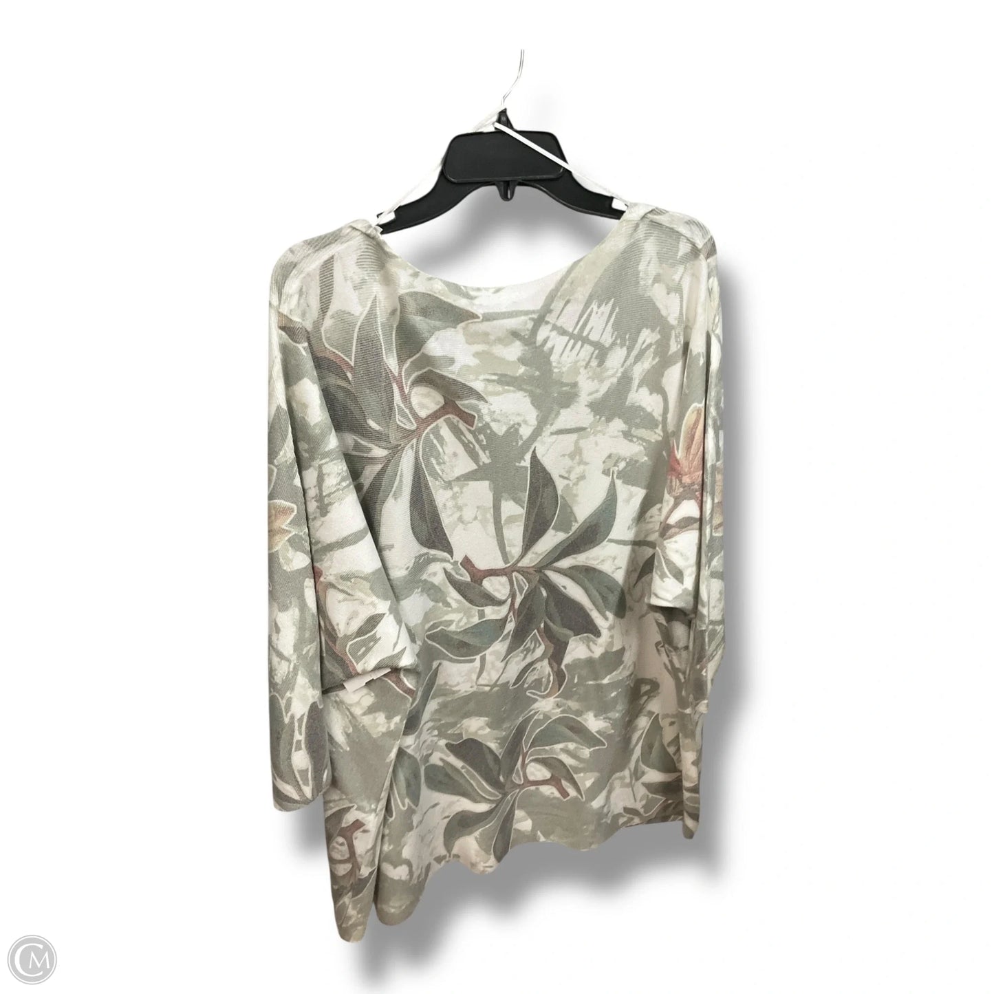 Top 3/4 Sleeve By Sioni In Floral Print, Size: 3x