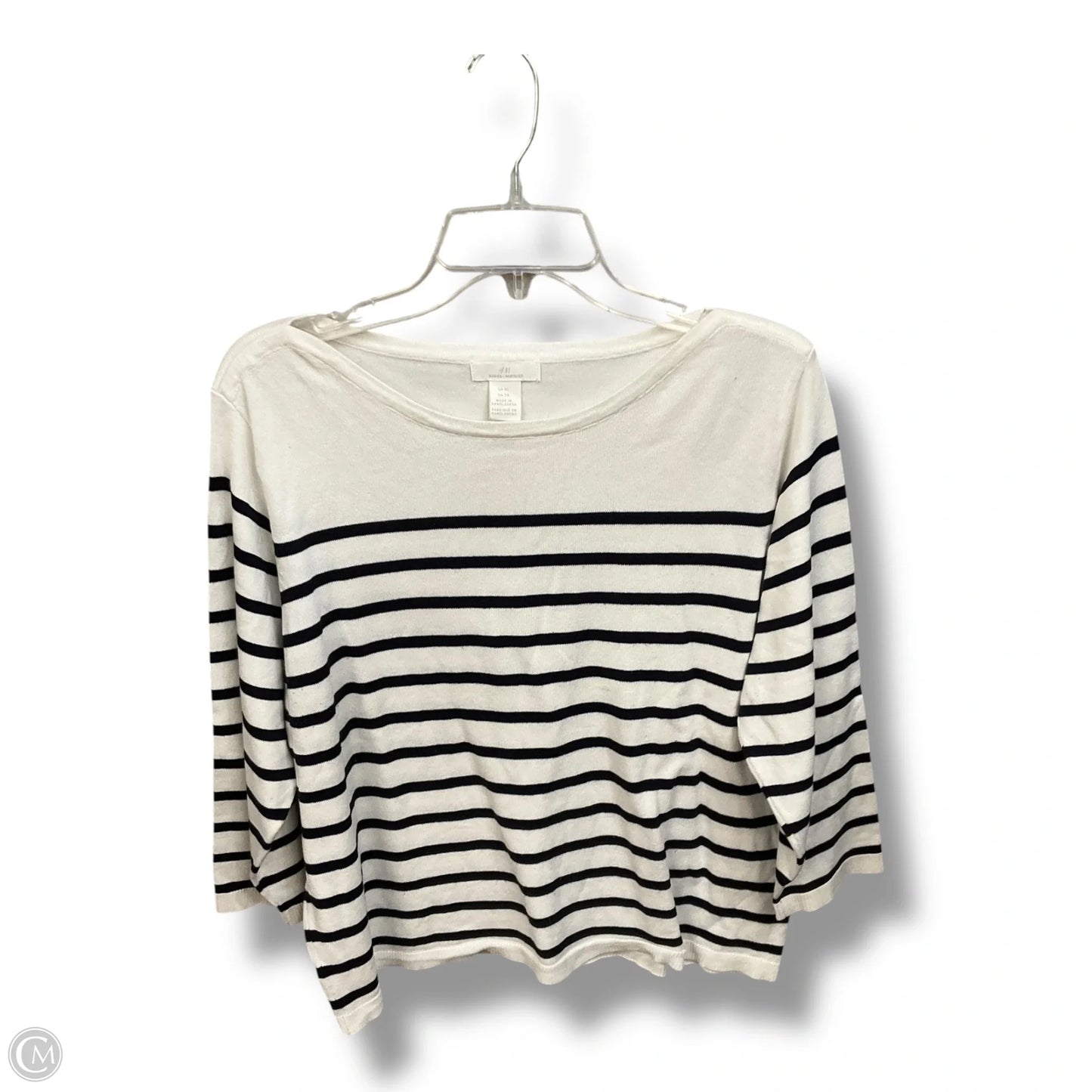 Top Long Sleeve By H&m In Striped Pattern, Size: Xl