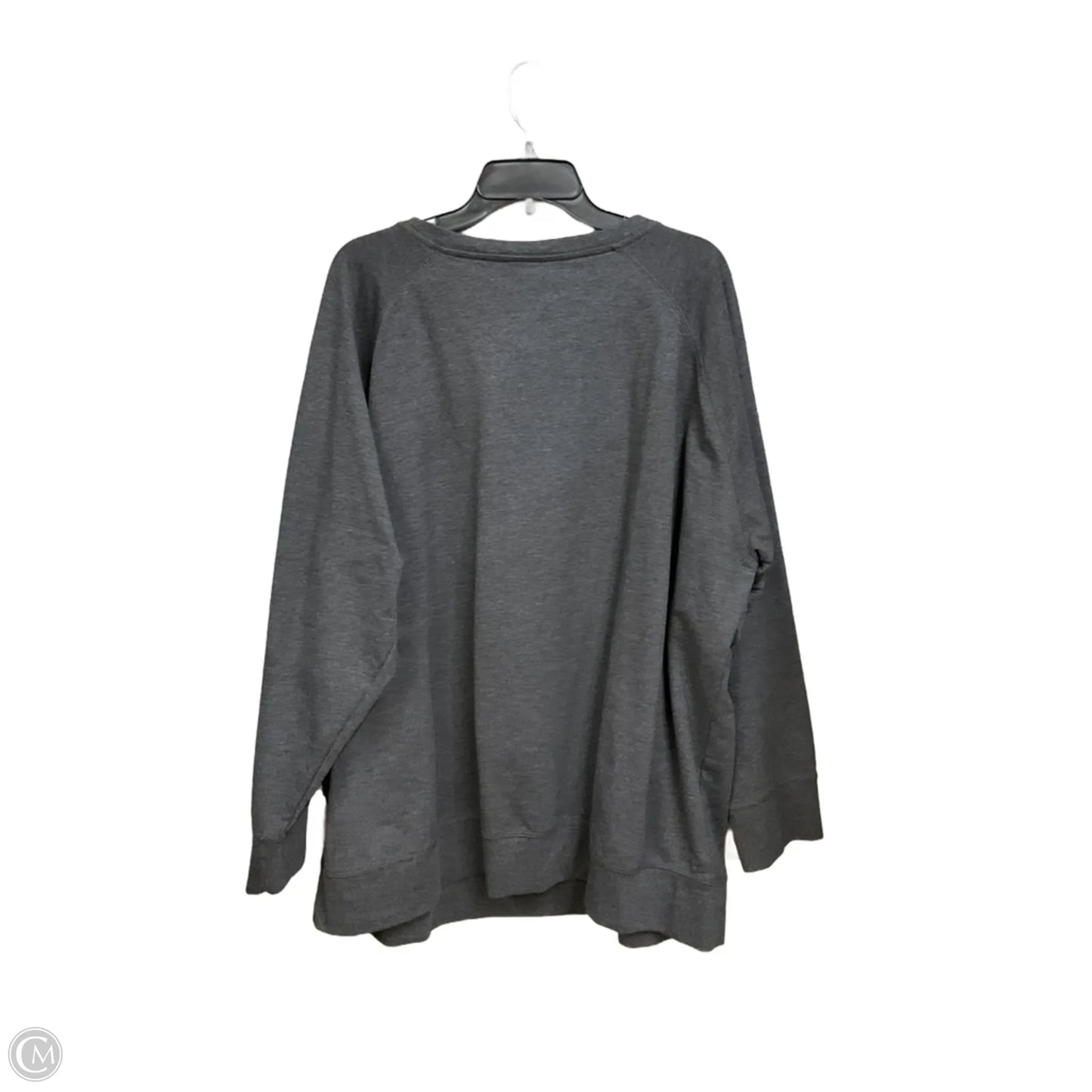 Top Long Sleeve By Cmc In Grey, Size: 4x