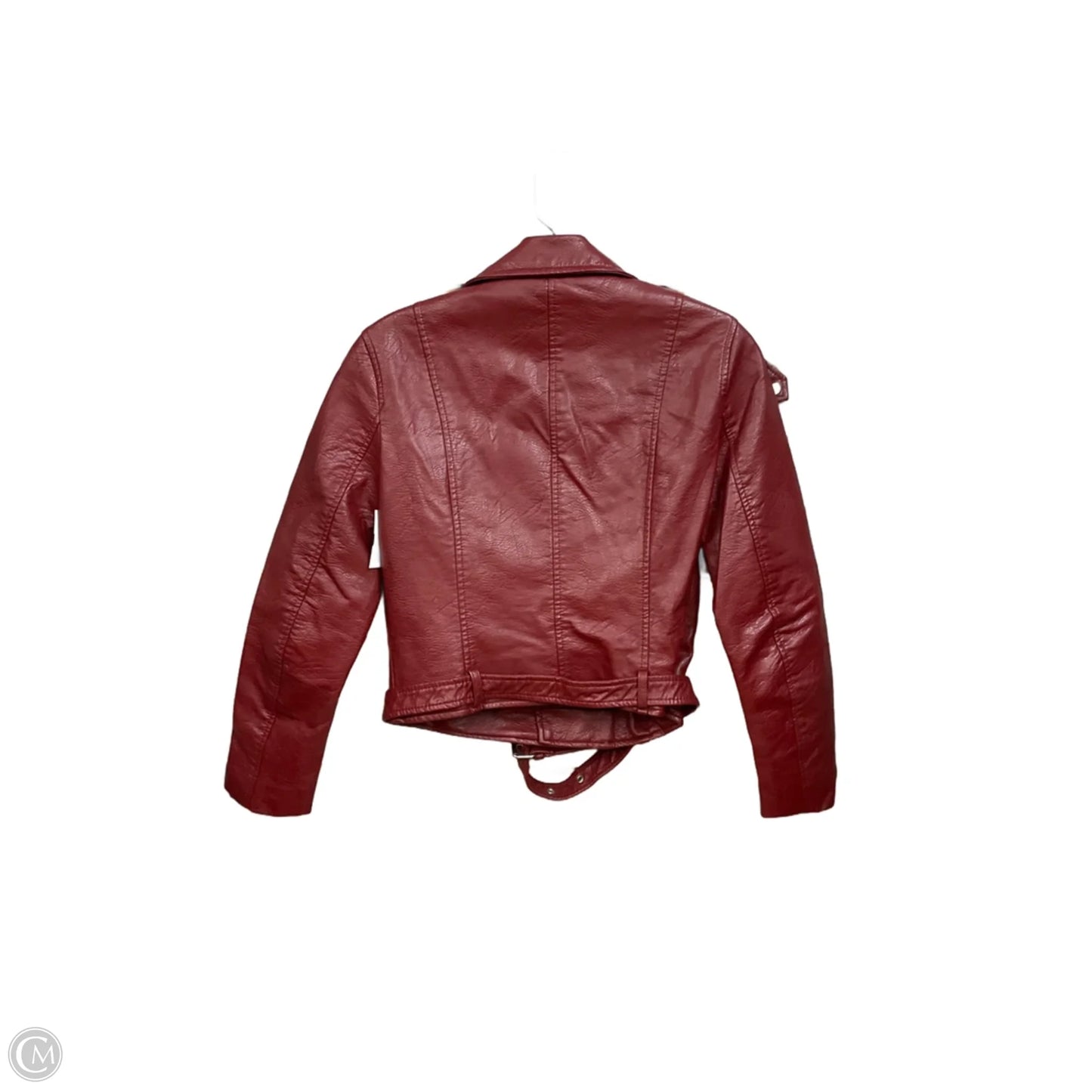 Jacket Leather By Zara In Maroon, Size: S