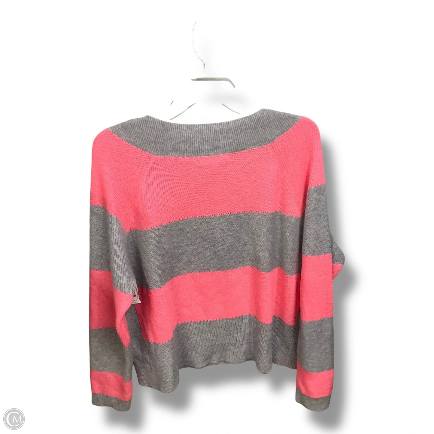 Sweater By Clothes Mentor In Grey & Pink, Size: L