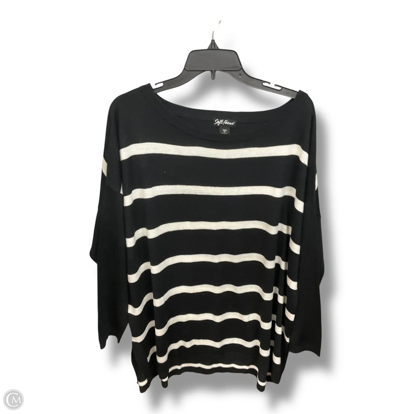 Sweater By Clothes Mentor In Striped Pattern, Size: 1x