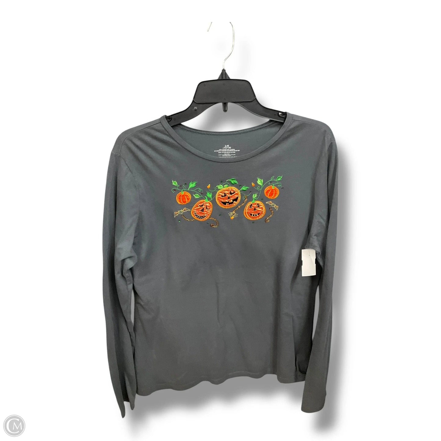Top Long Sleeve Basic By Clothes Mentor In Grey, Size: L