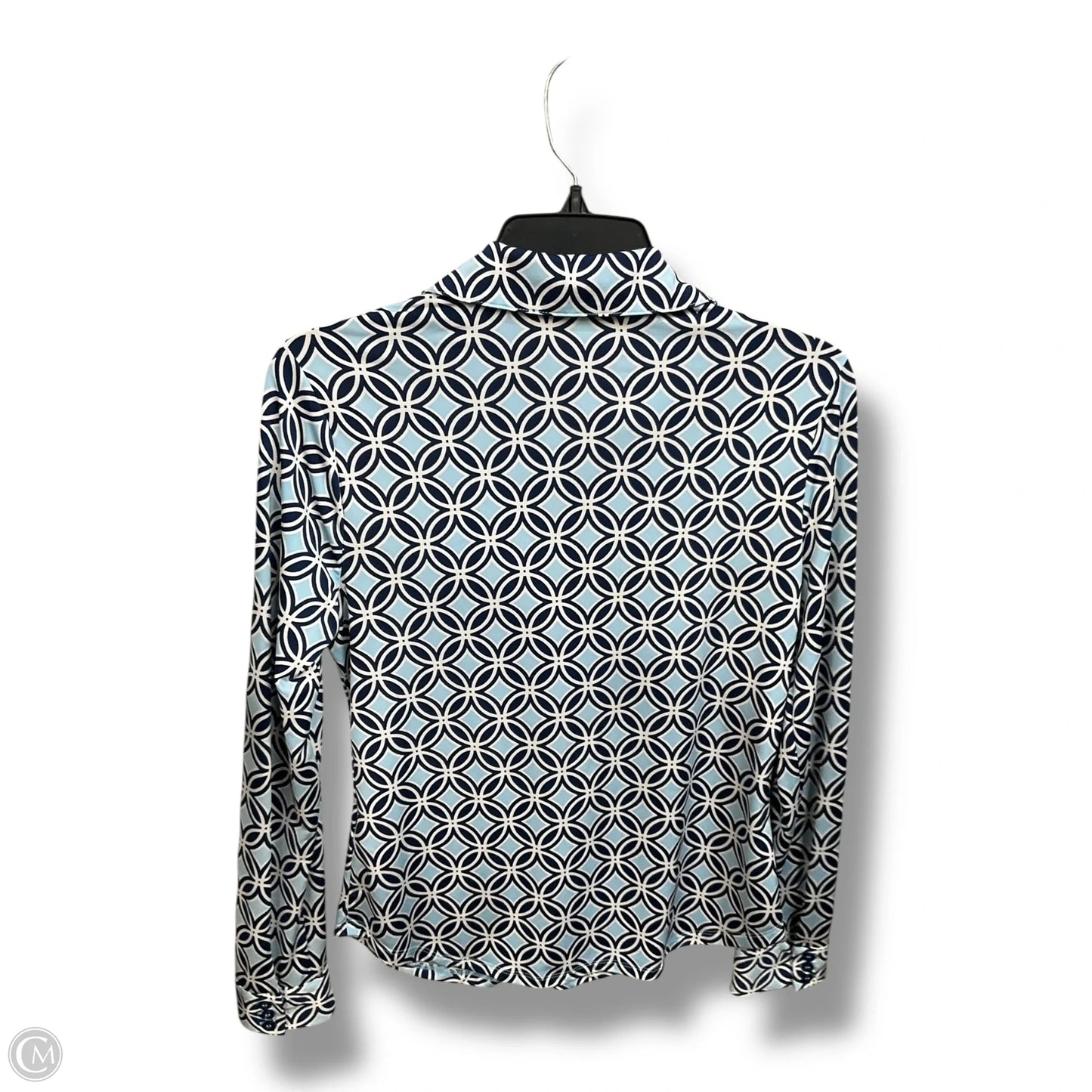 Blouse Long Sleeve By Philosophy In Blue & White, Size: M