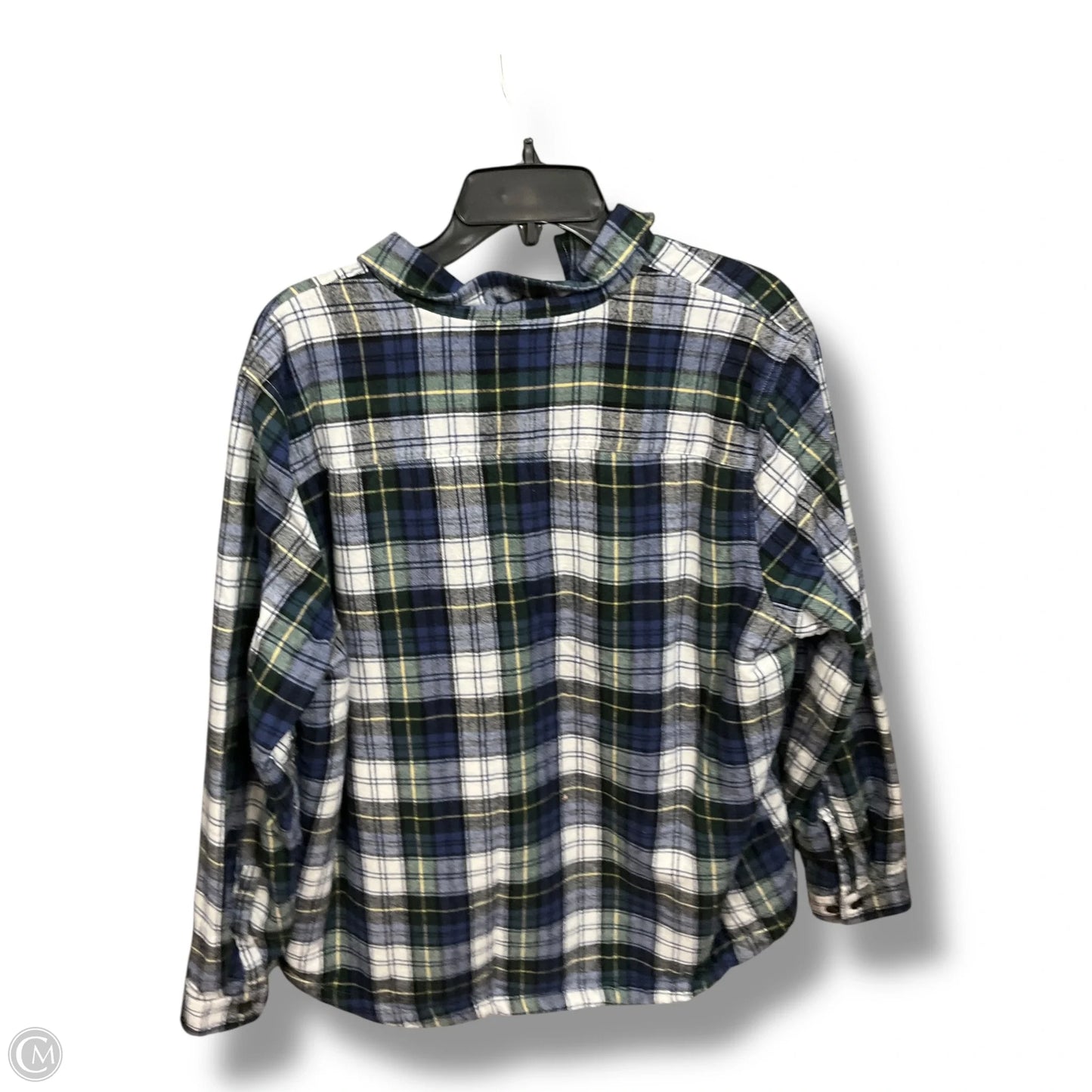 Blouse Long Sleeve By J. Crew In Plaid Pattern, Size: M