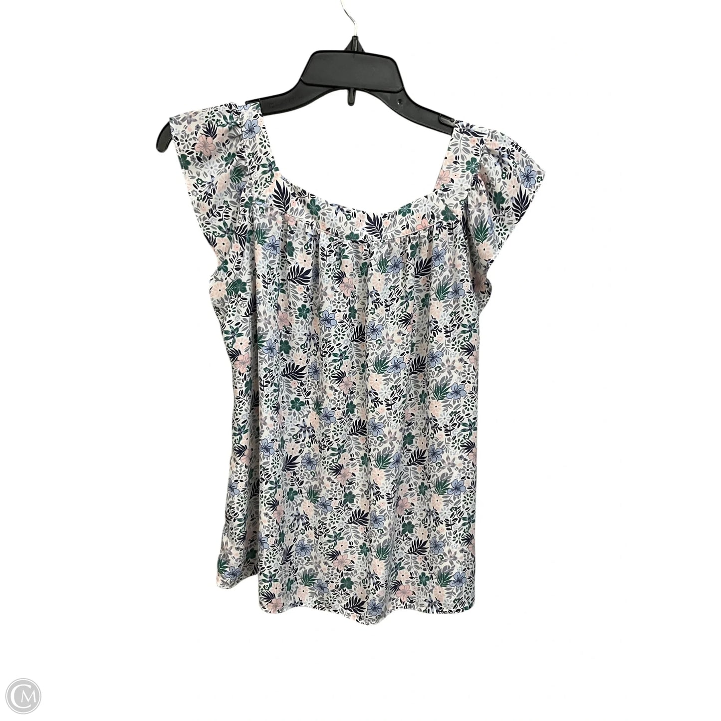 Blouse Short Sleeve By Loft In Floral Print, Size: Xs