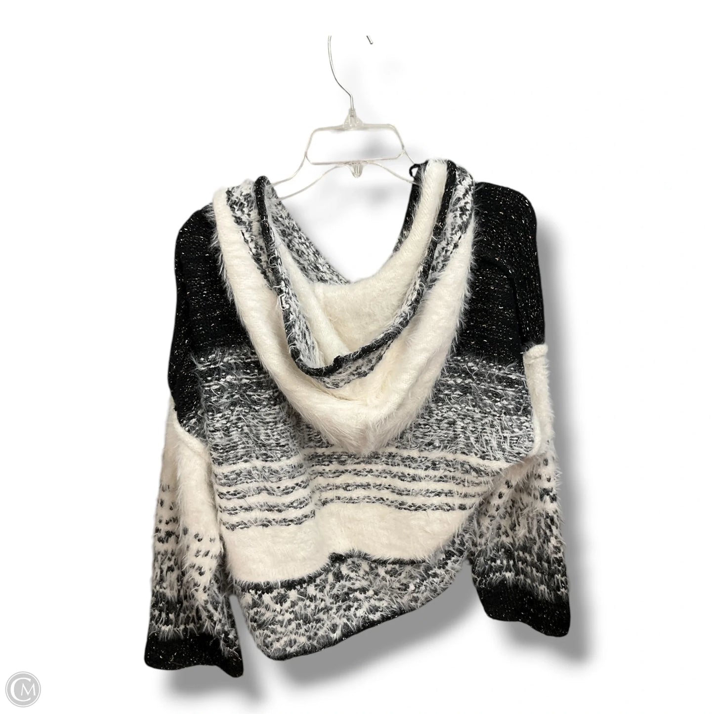 Sweatshirt Hoodie By Pilcro In Black & White, Size: M