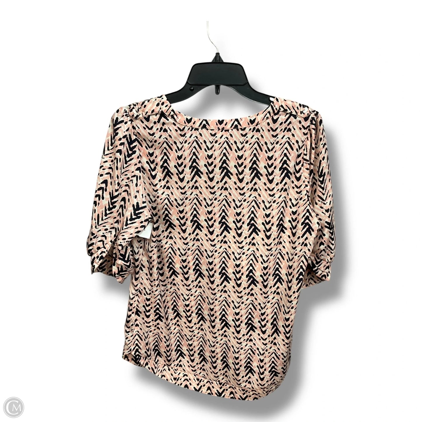 Top 3/4 Sleeve By Pixley In Black & Pink, Size: M
