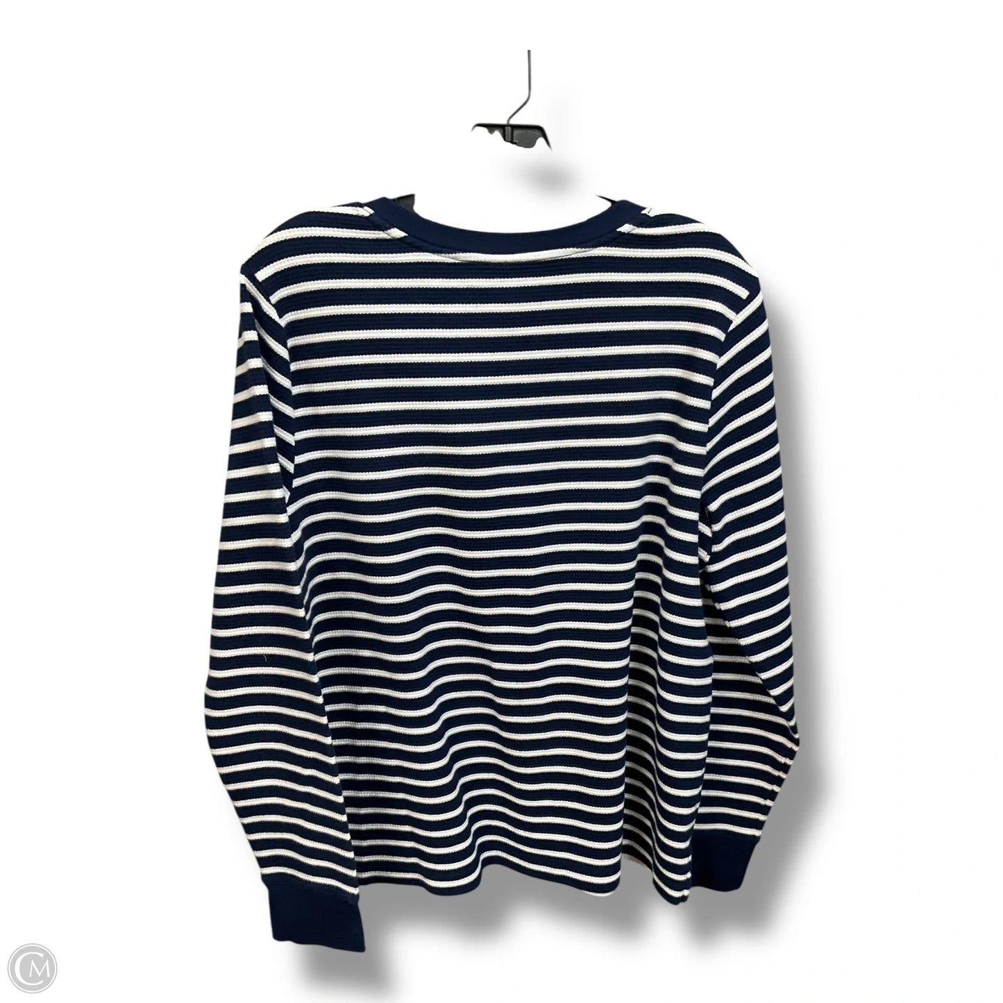 Top Long Sleeve Basic By Lands End In Striped Pattern, Size: L