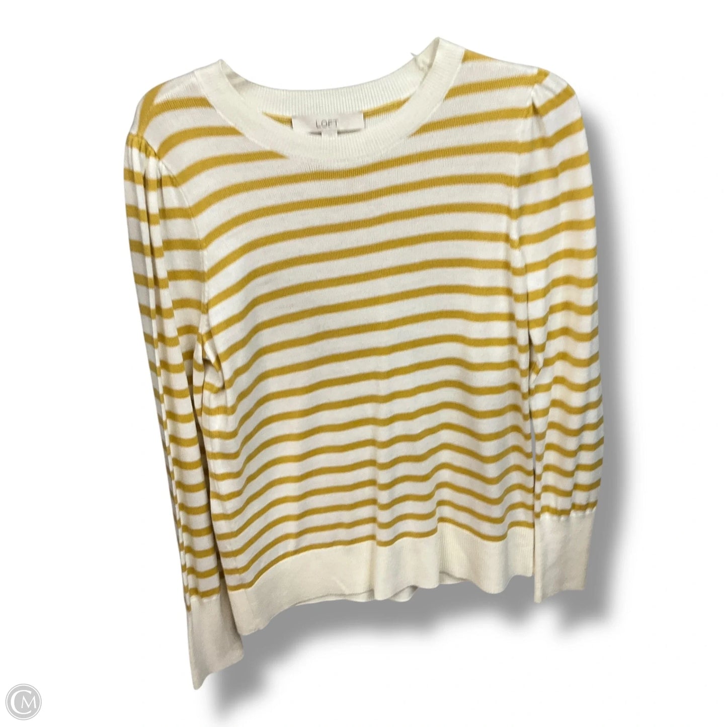 Top Long Sleeve By Loft In Striped Pattern, Size: M