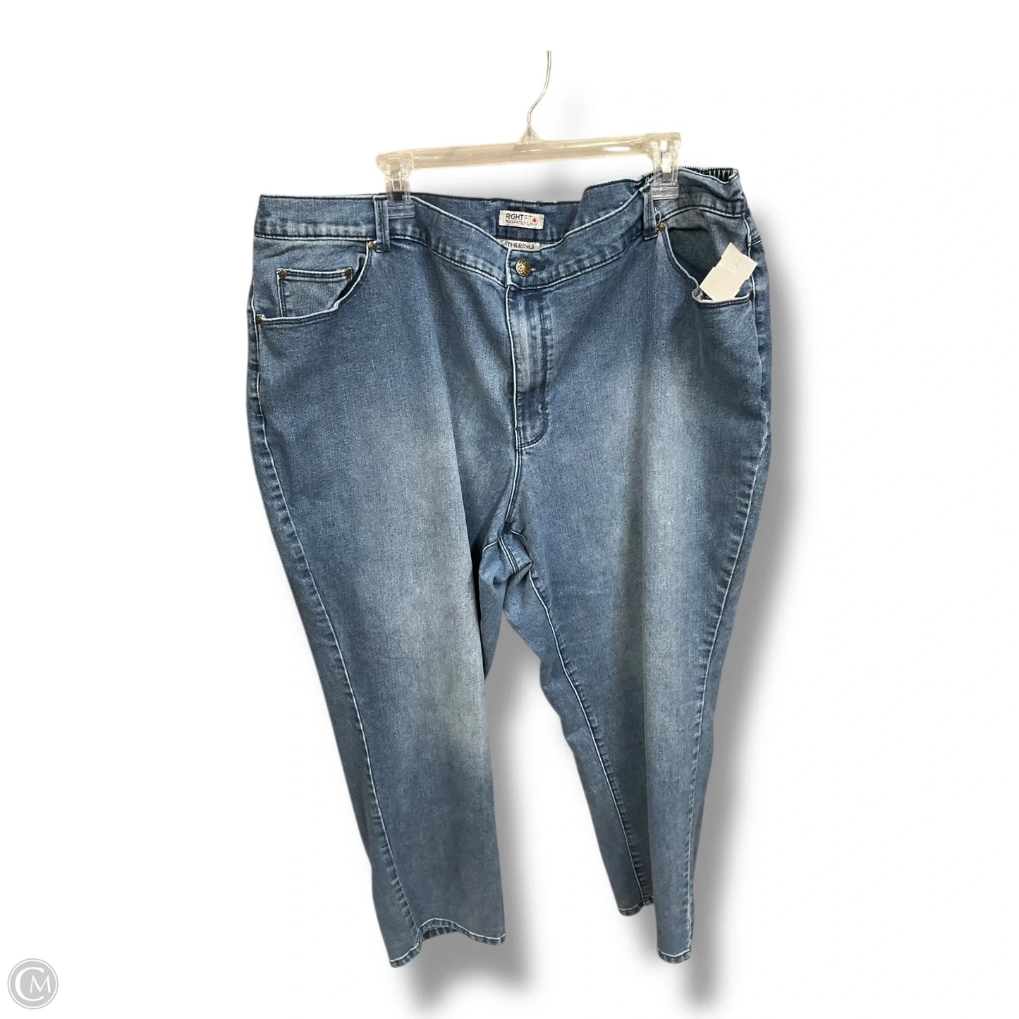 Jeans Straight By Catherines In Blue Denim, Size: 4x