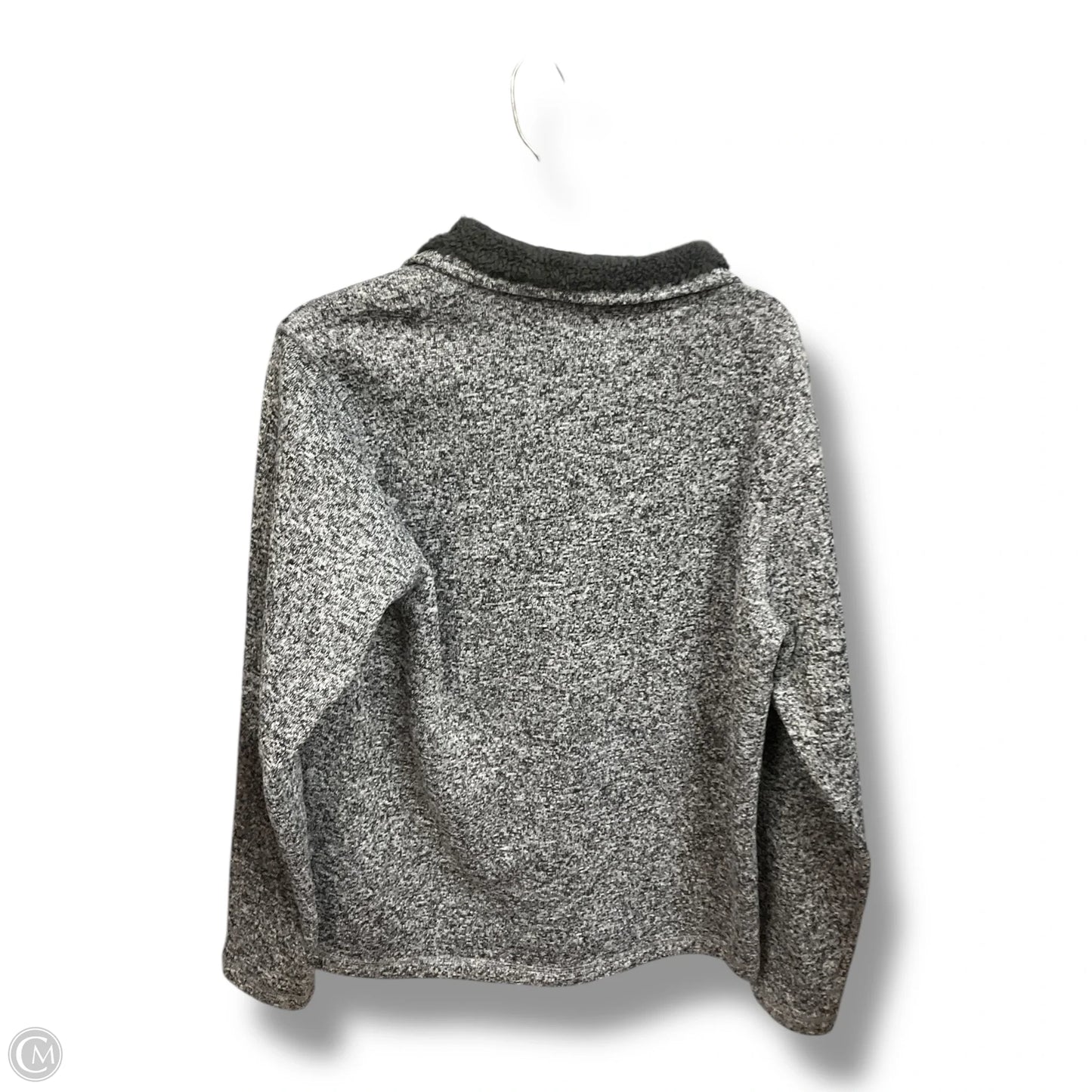 Sweatshirt Collar By Clothes Mentor In Grey & White, Size: M