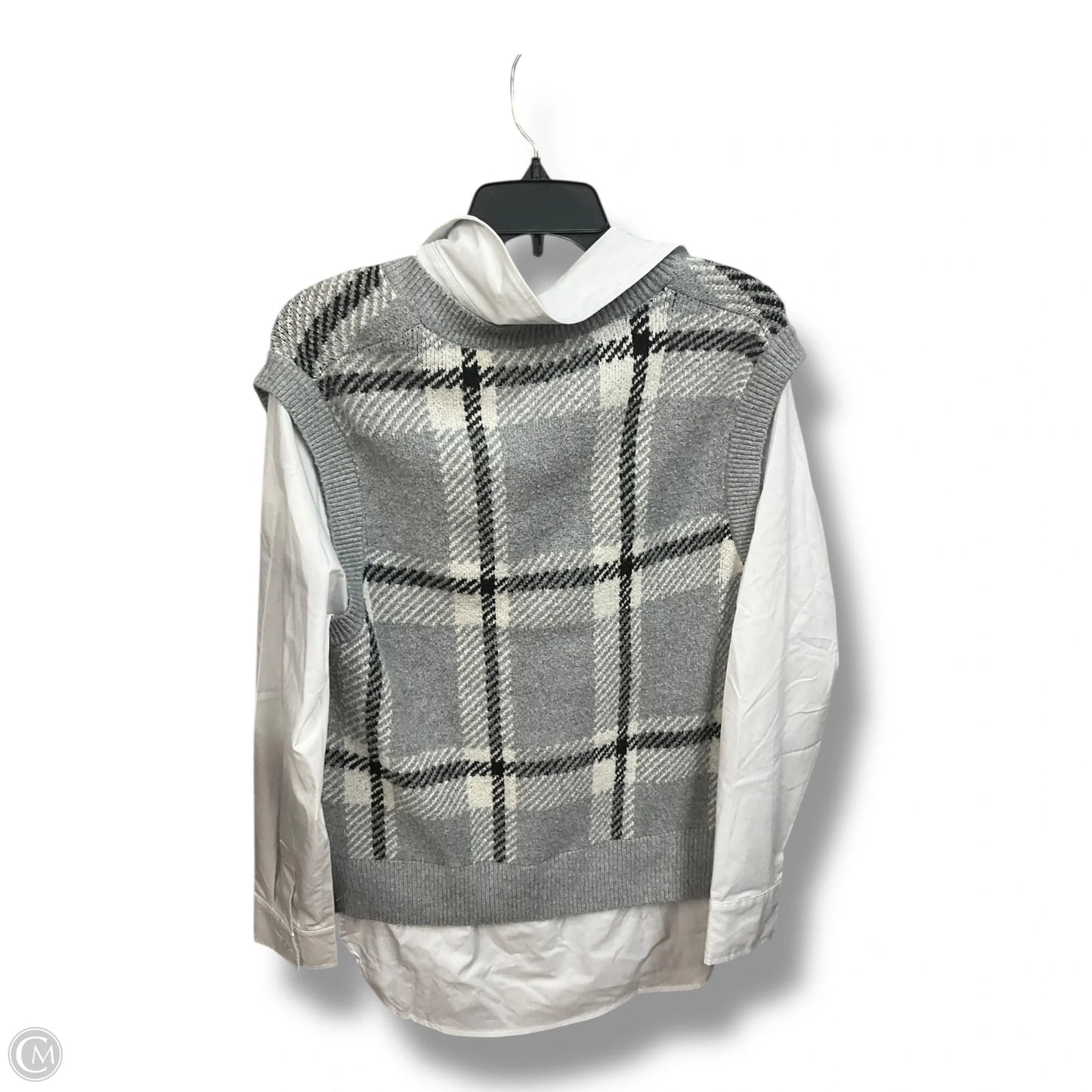 Top Long Sleeve By Rachel Zoe In Grey & White, Size: L