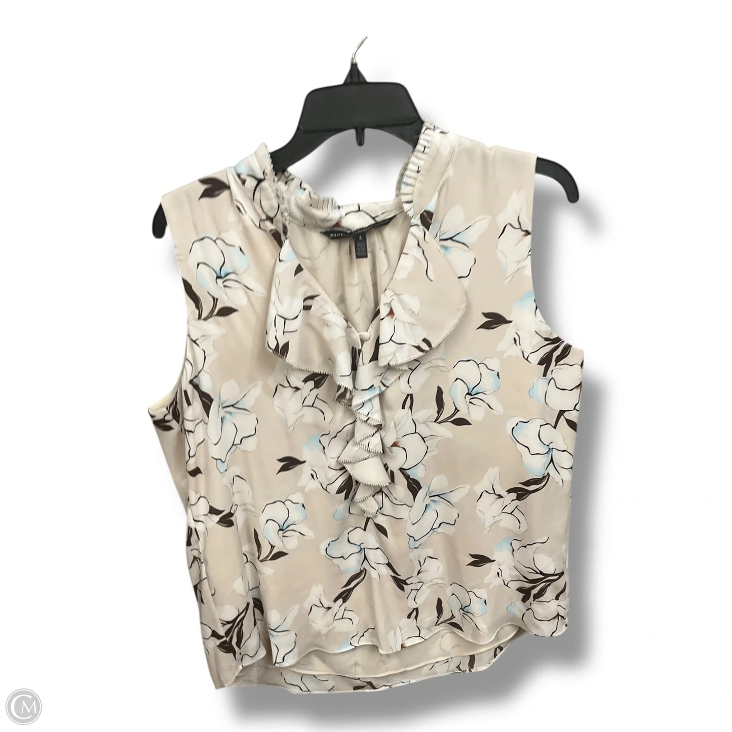 Blouse Sleeveless By White House Black Market In Floral Print, Size: L