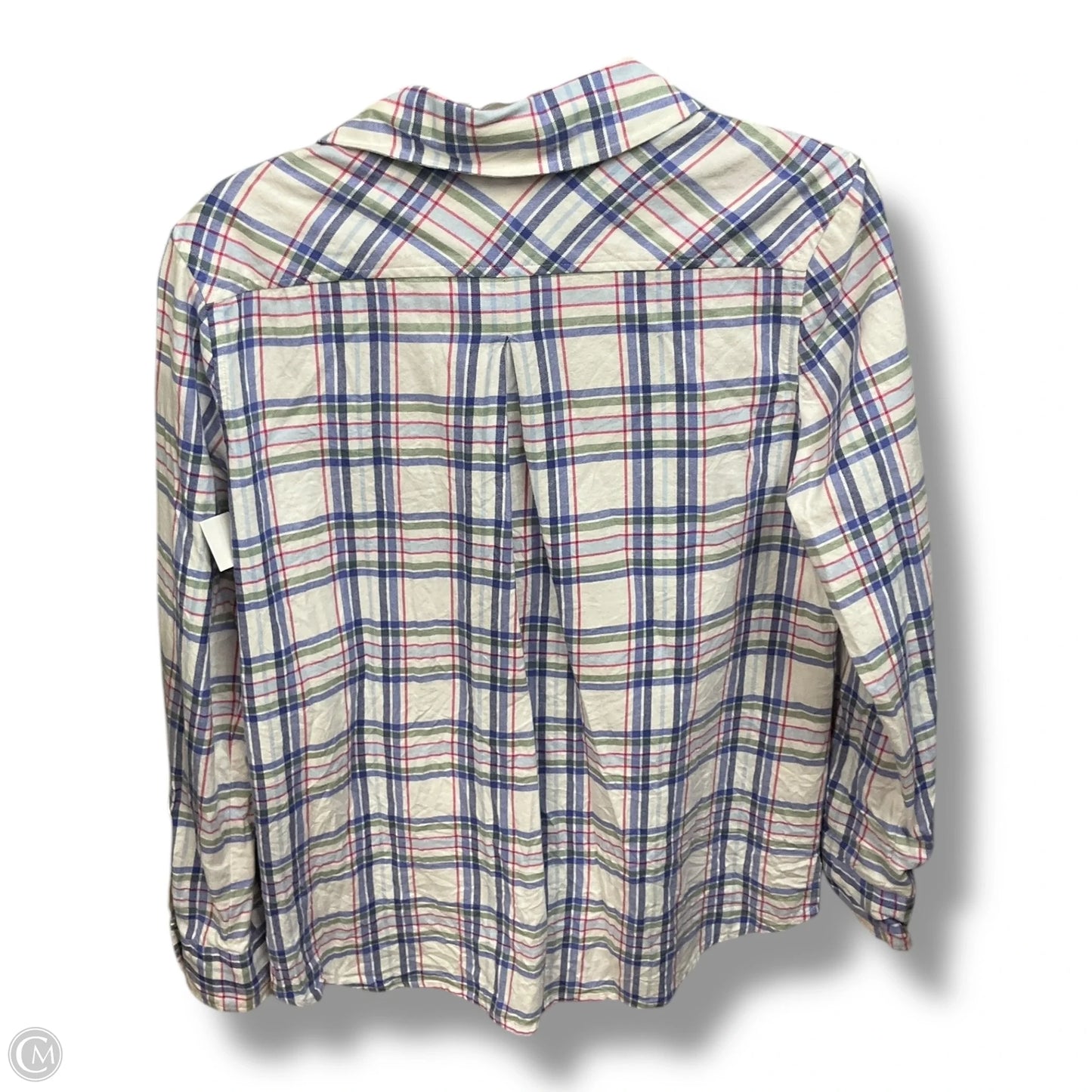 Blouse Long Sleeve By Vineyard Vines In Plaid Pattern, Size: M