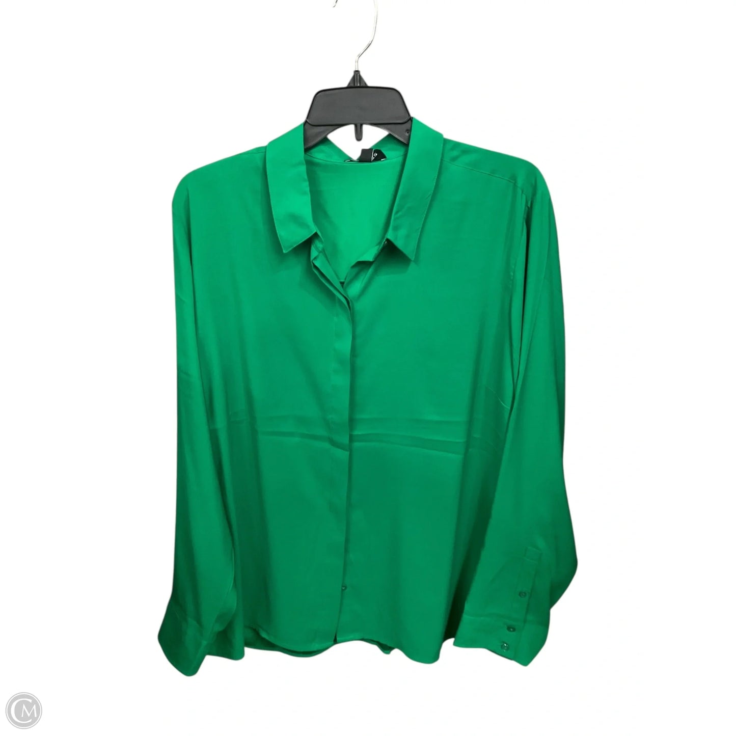 Blouse Long Sleeve By Express In Green, Size: Xl