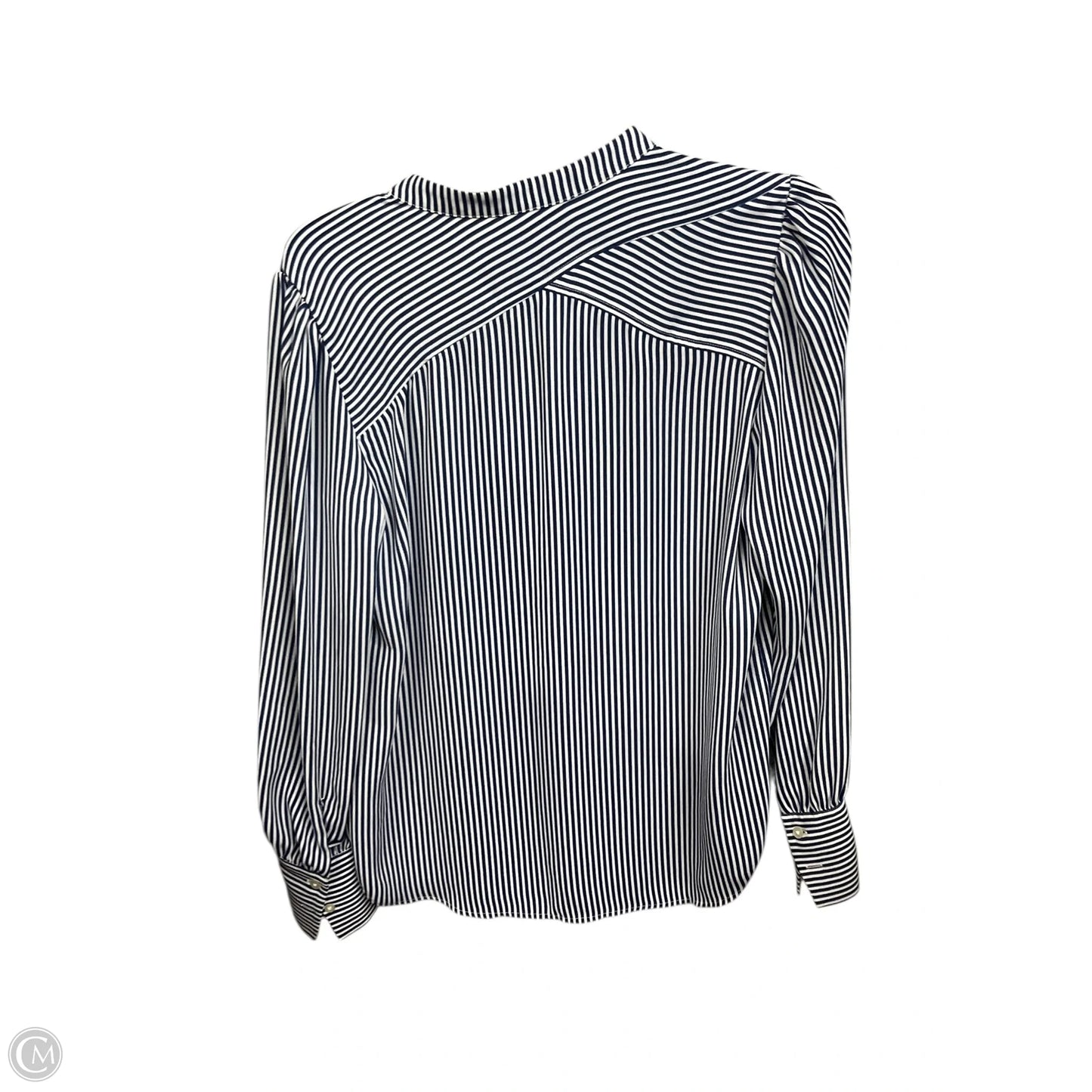 Blouse Long Sleeve By Loft In Striped Pattern, Size: S